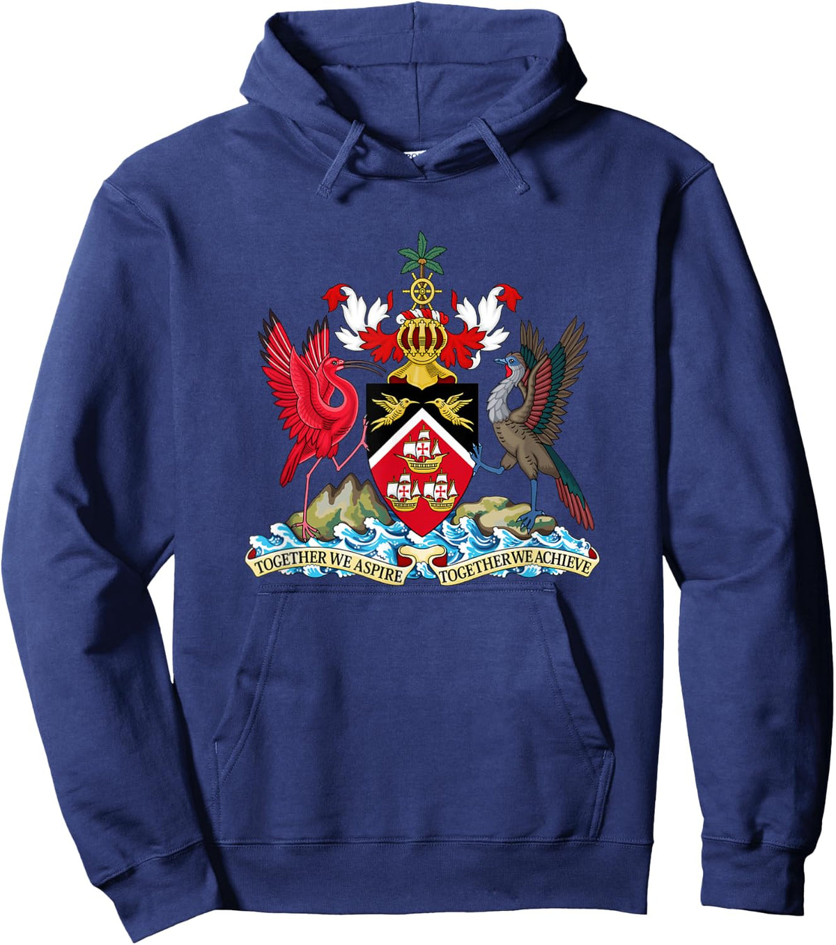 Trinidad & Tobago Coat Of Arms Emblem Symbol Birds Hoodie - Hoodie | Navy