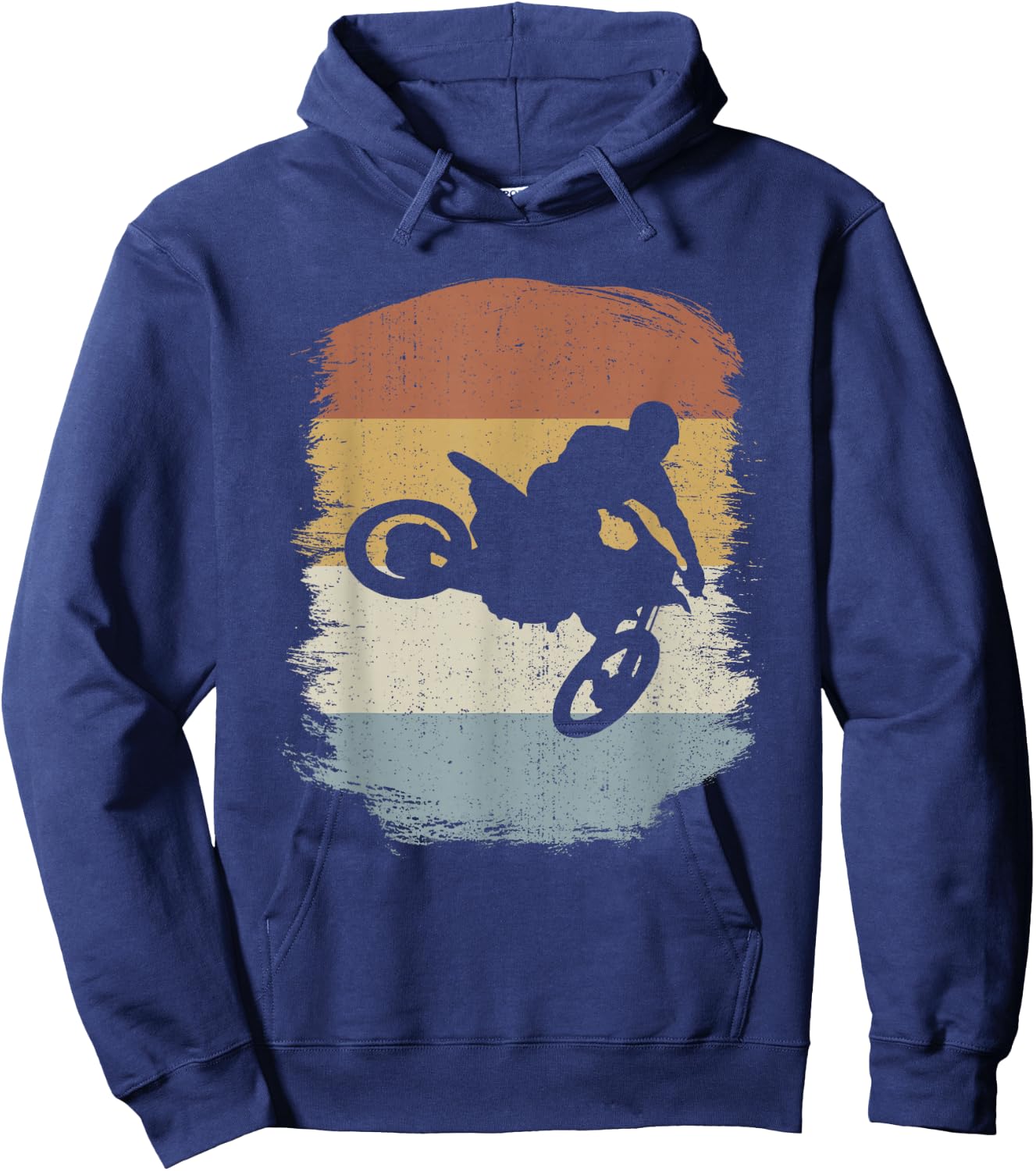 Retro Motocross Biker Dirt Bike - Vintage Supercross Hoodie - Hoodie | Navy