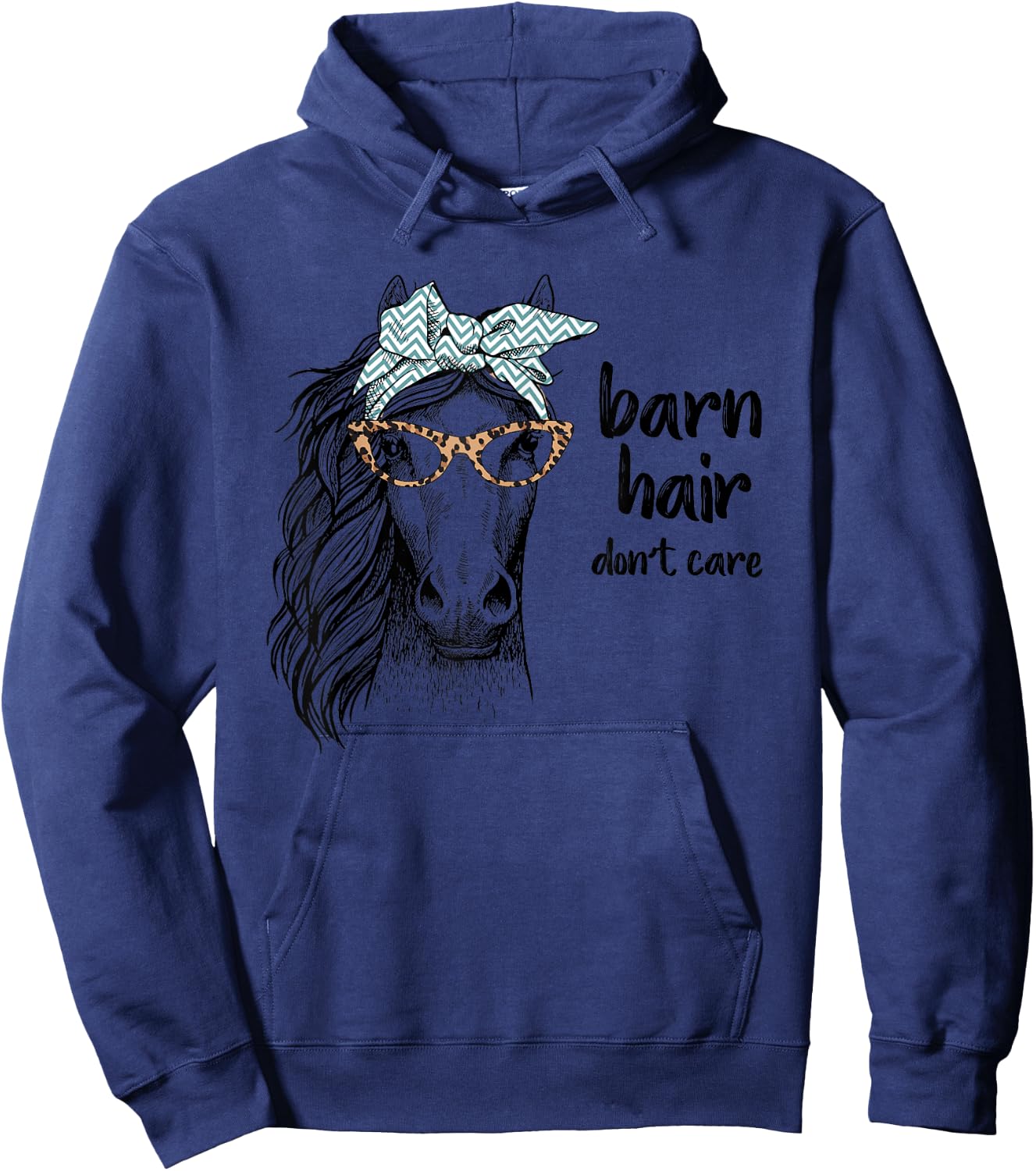 Cute Horse Love Girl Shirt Barn Hair Don't Care Cowgirl Gift Hoodie - Hoodie | Navy