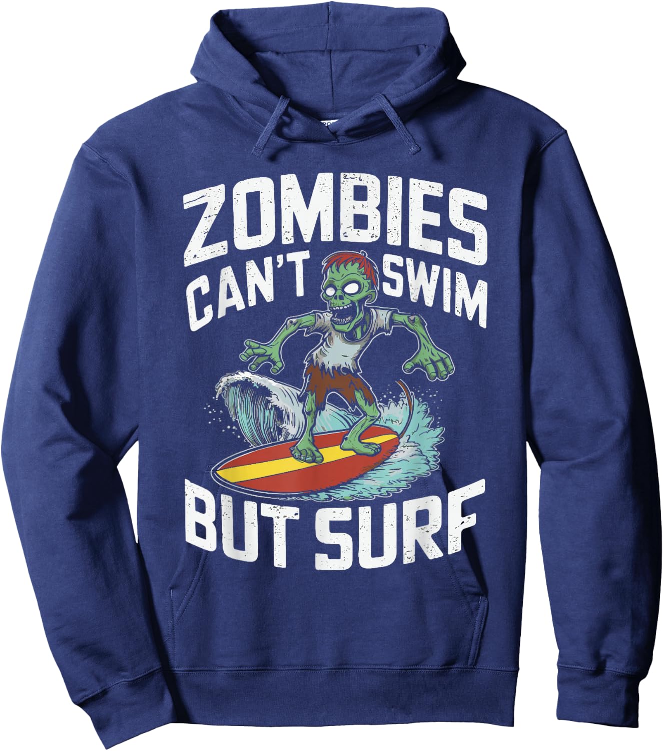 Zombies Can't Swim But Surf Hoodie - Hoodie | Navy