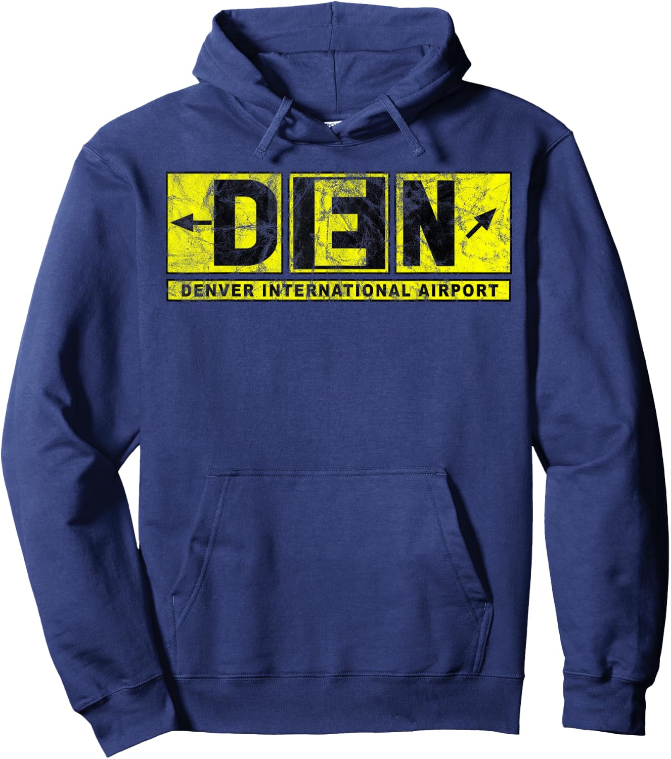 DEN Denver International Airport Taxiway Sign Pilot Vintage Hoodie - Hoodie | Navy