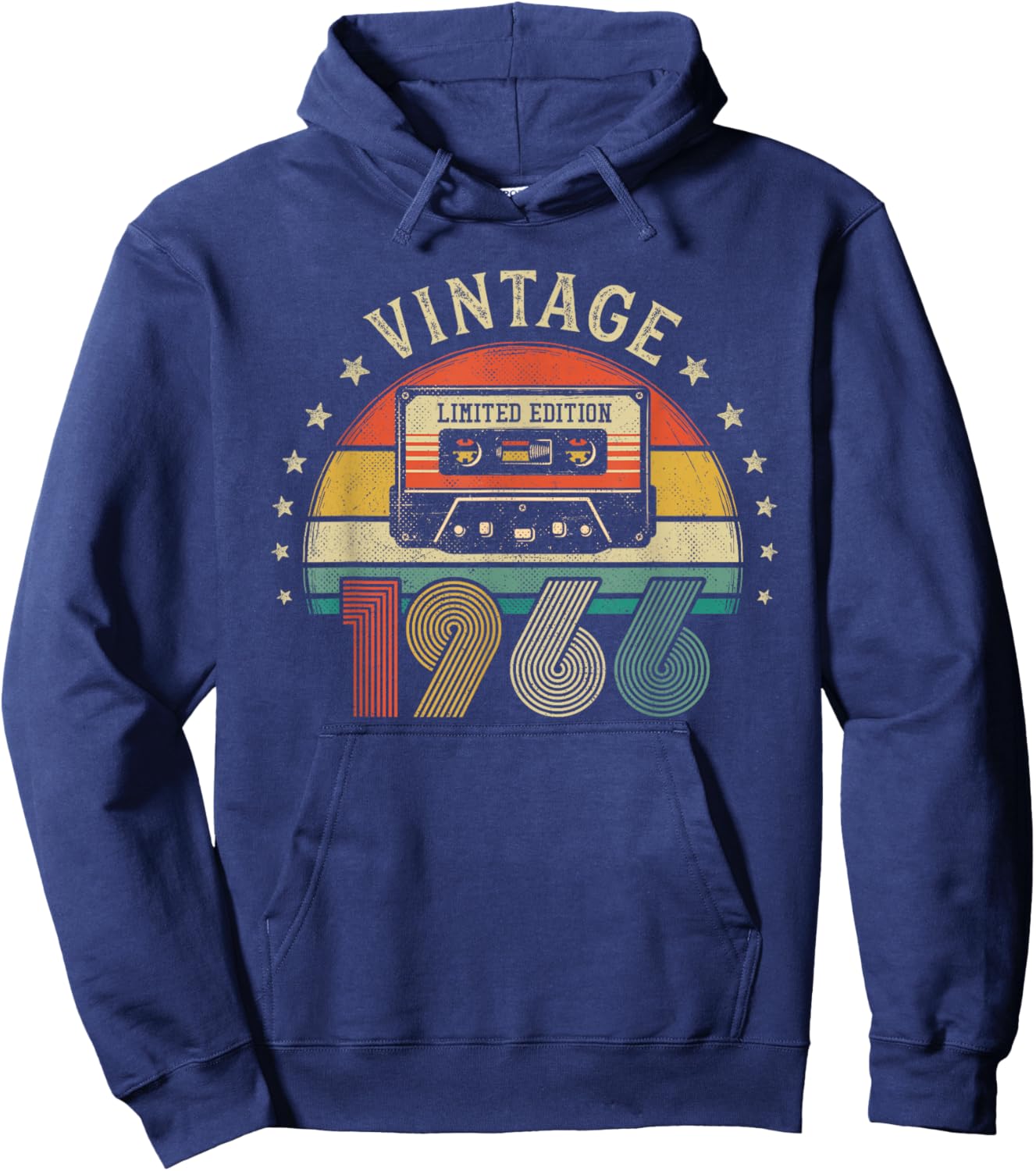 Vintage 1966 Retro Cassette Tape - 60th Birthday Hoodie - Hoodie | Navy