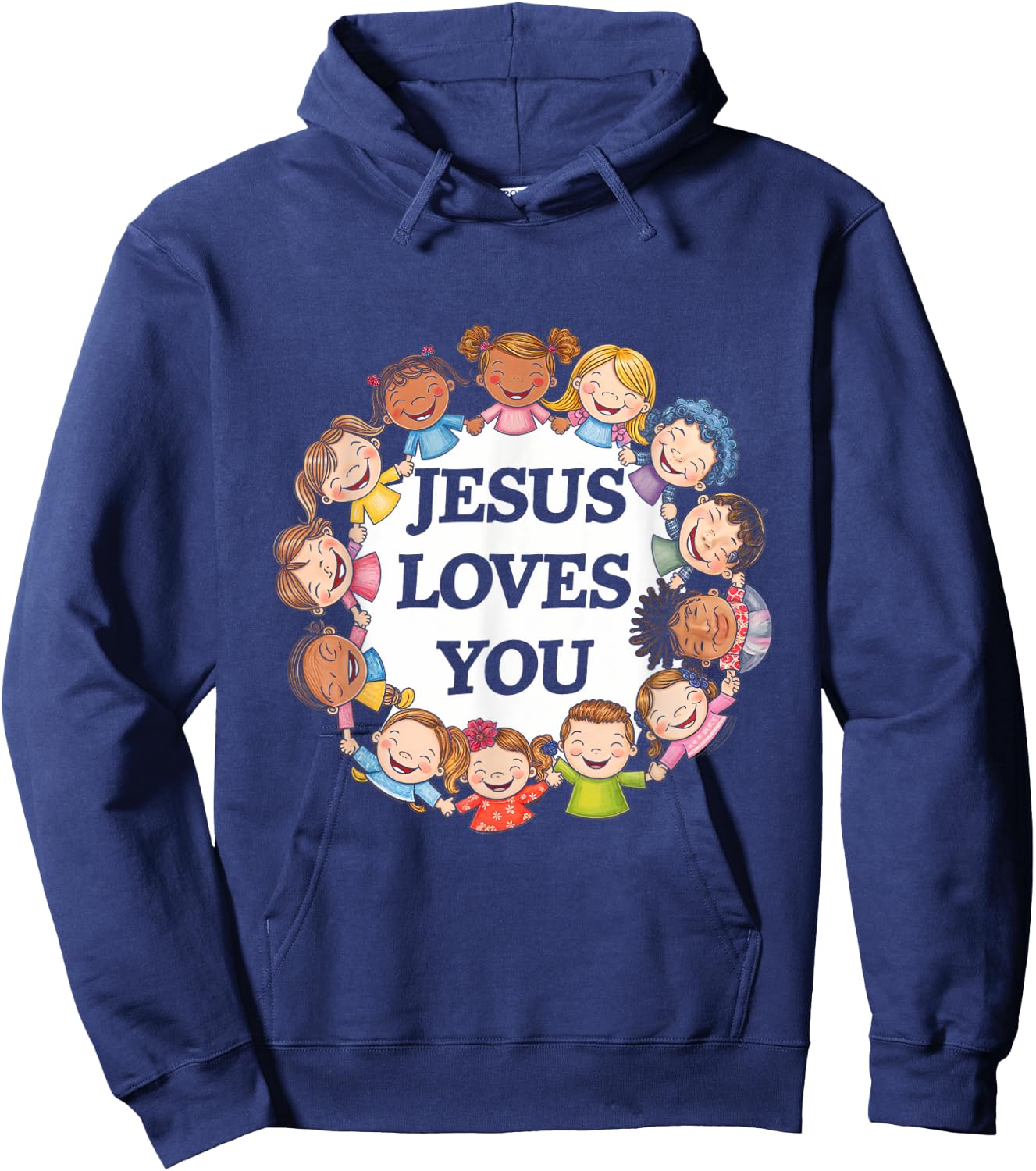 Jesus Loves You Kids Faith Children Religious Love Hoodie - Hoodie | Navy