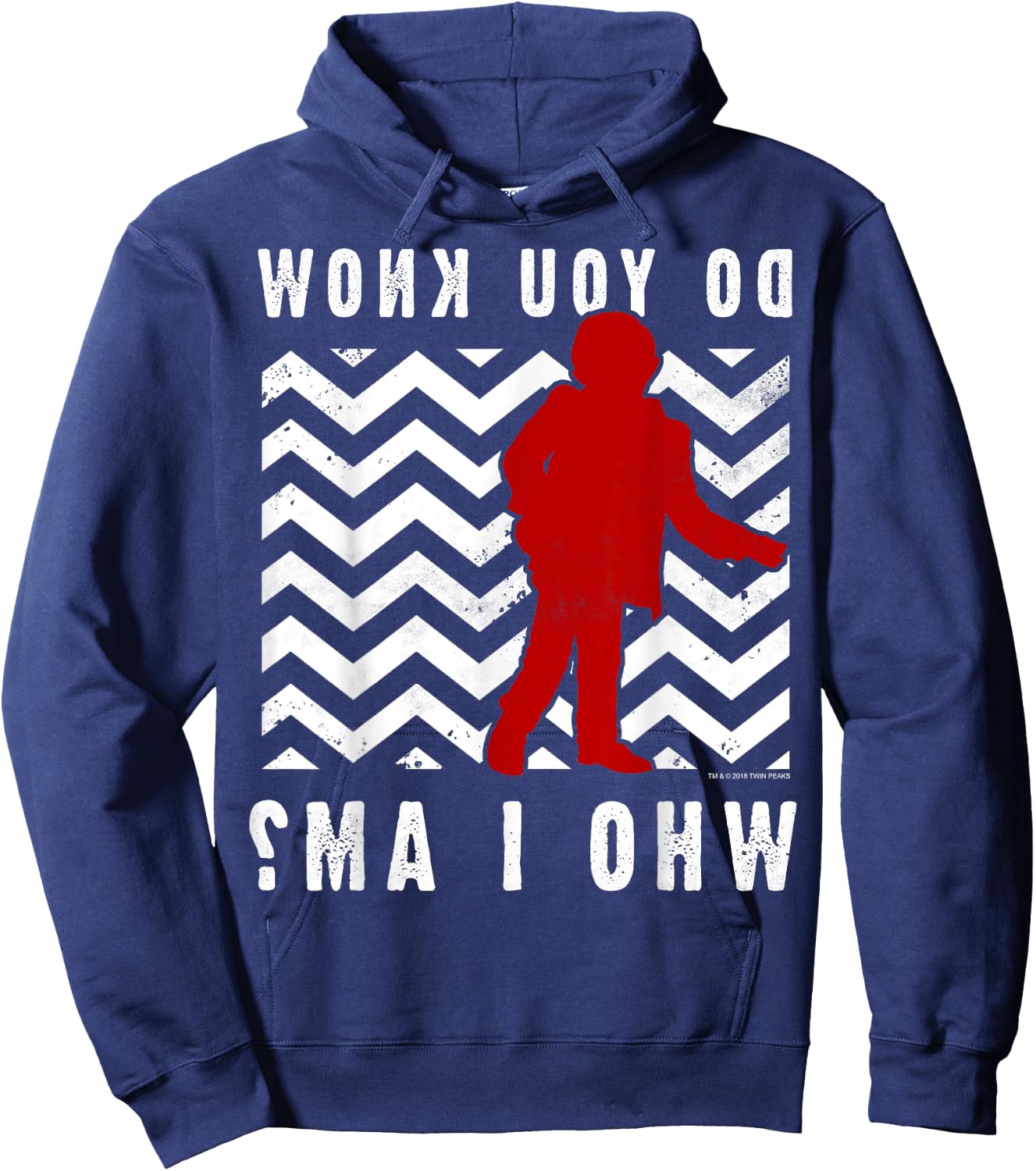 Twin Peaks Do You Know Who I Am Vintage Mystery Logo Hoodie - Hoodie | Navy