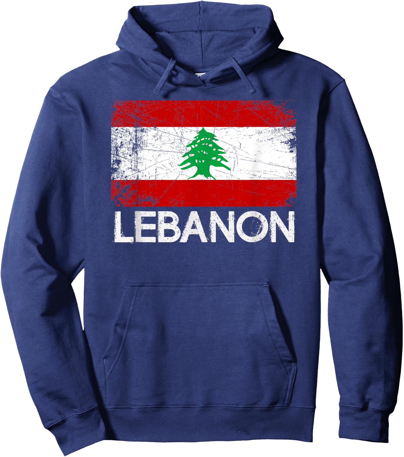Lebanese Flag | Vintage Made In Lebanon Gift Hoodie - Hoodie | Navy