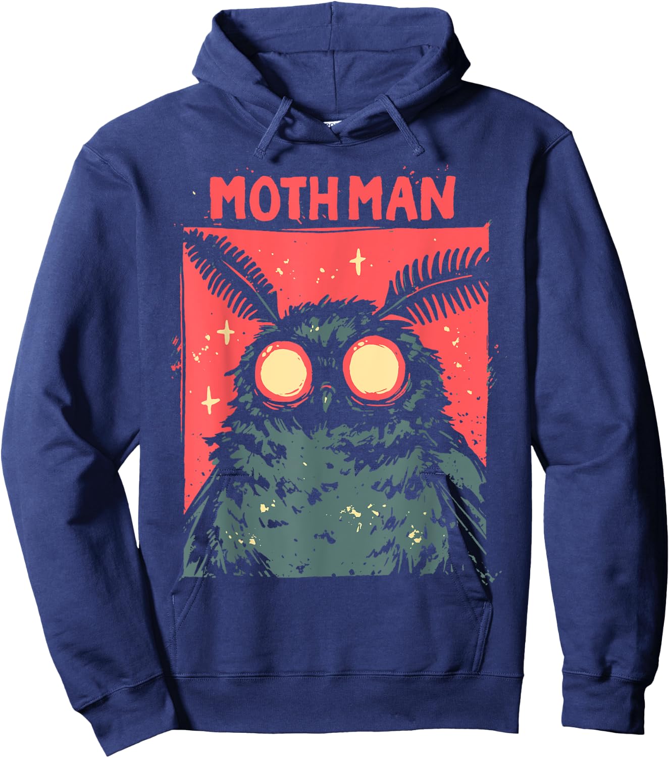 WEST VIRGINIA MOTHMAN CRYPTID -Adults Cryptidcore , Black, Small, Short Sleeve Hoodie - Hoodie | Navy