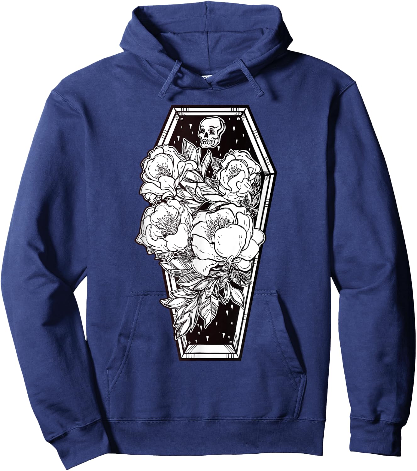 Floral Spooky Halloween - Grave and Roses Occult Hoodie - Hoodie | Navy