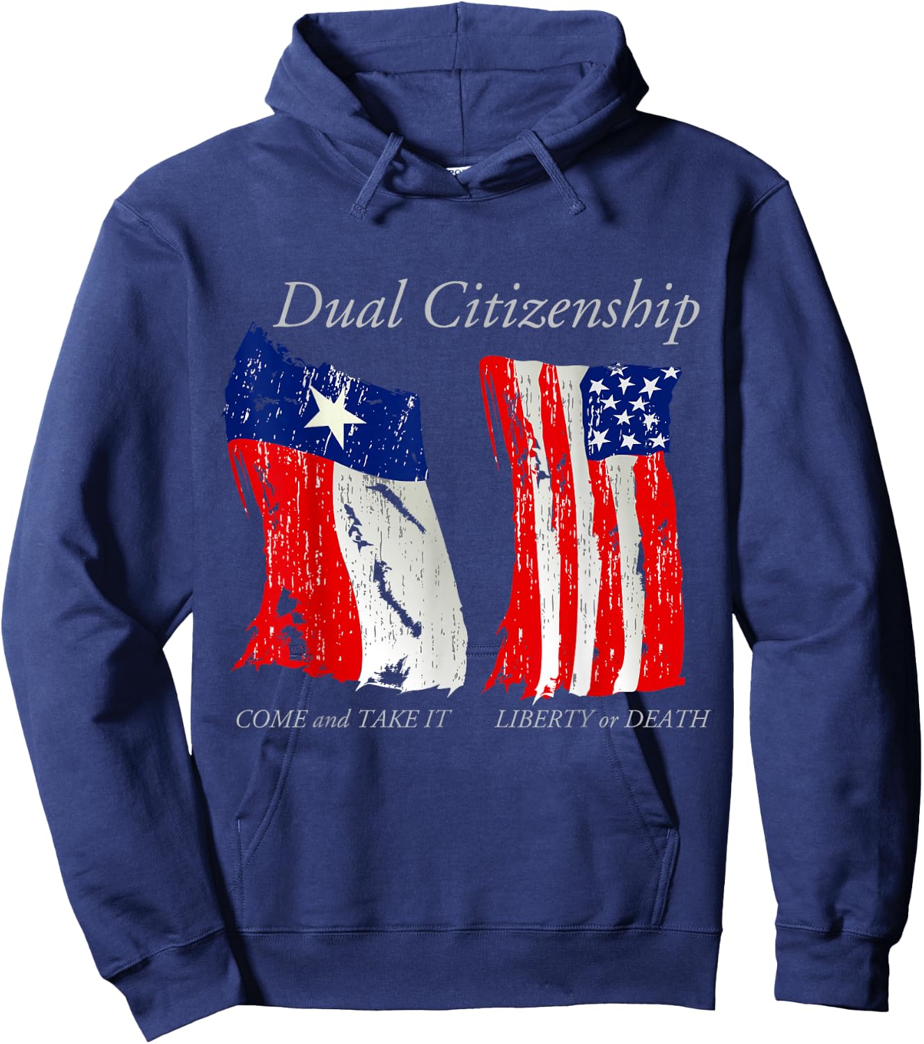 Dual Citizen Texas American Pride for Texans Hoodie - Hoodie | Navy