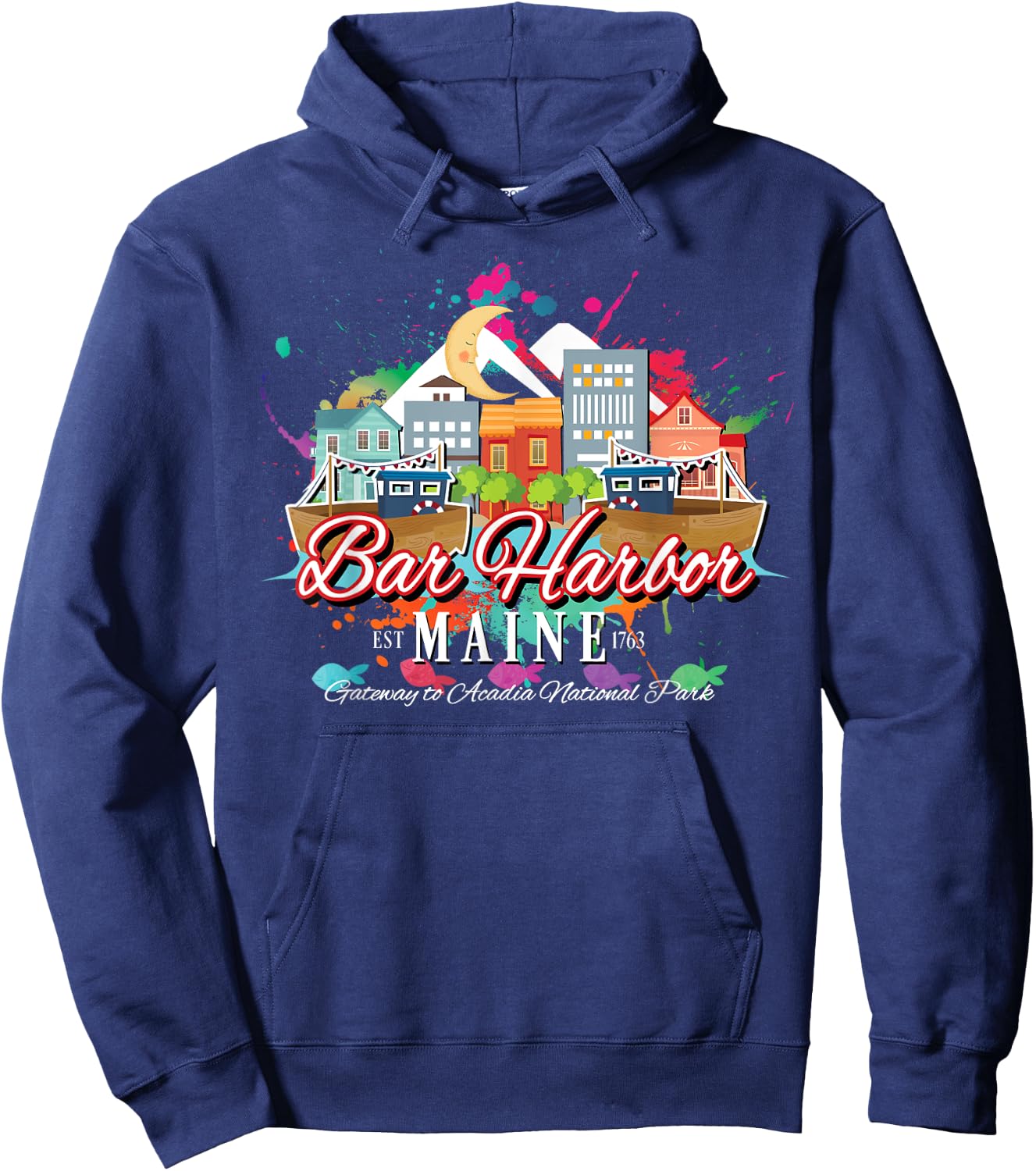 Bar Harbor Maine Gateway to Acadia National Park Souvenir Hoodie - Hoodie | Navy