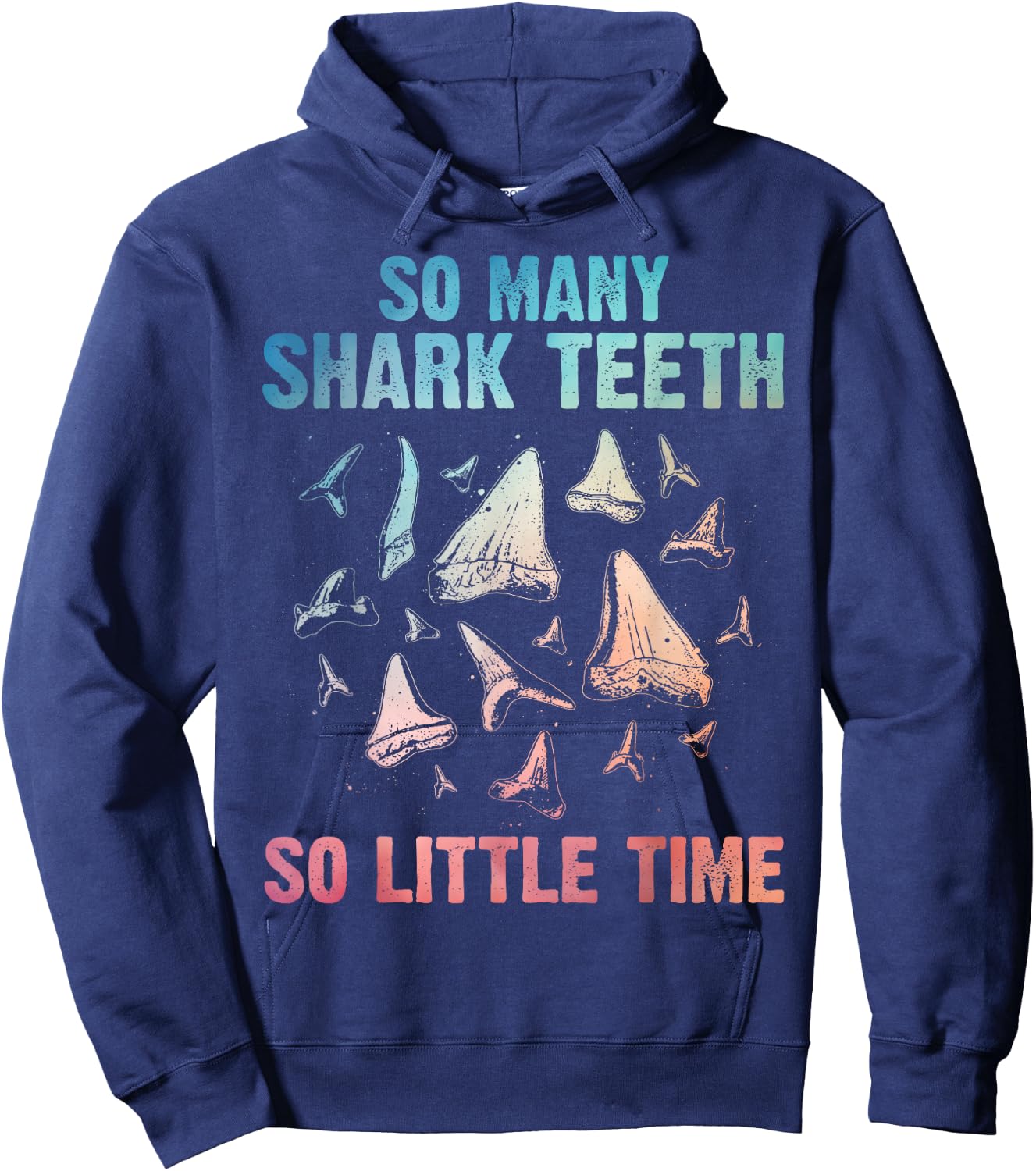 Funny Shark Teeth Art Women Megalodon Teeth Hunter Hoodie - Hoodie | Navy