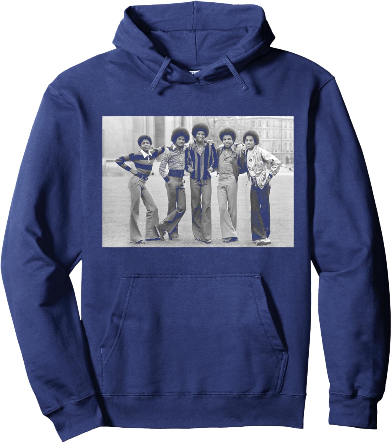80s Pop Superstar Icon The Jackson 5 in Hyde Park 1977 Hoodie - Hoodie | Navy