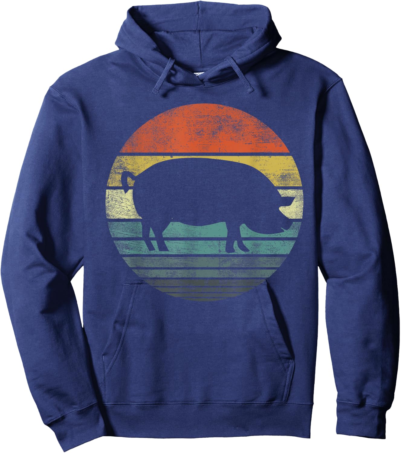 Pig Lover Gifts Funny Farmer Retro Vintage Farm Animals Hoodie - Hoodie | Navy