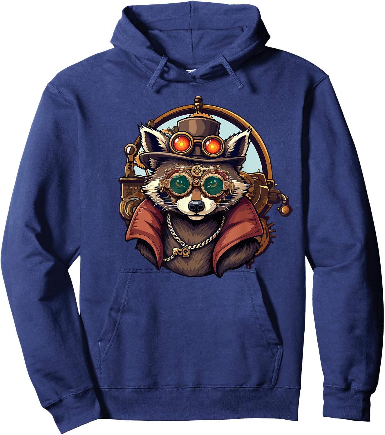 Raccoon Steampunk Gears Trash Panda Animal Hoodie - Hoodie | Navy