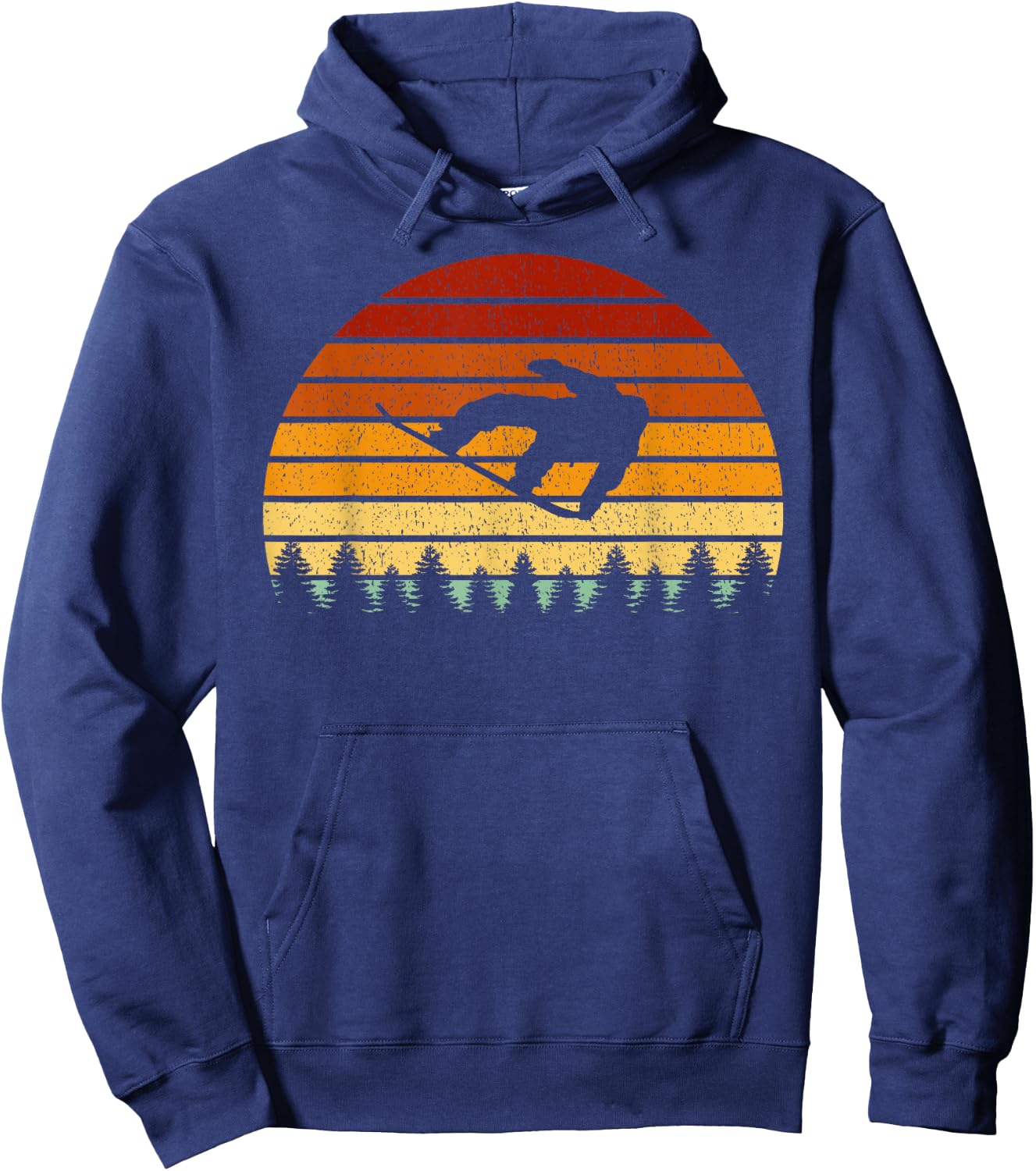 Vintage Sun Snowboard Gift Snowboarders Hoodie - Hoodie | Navy