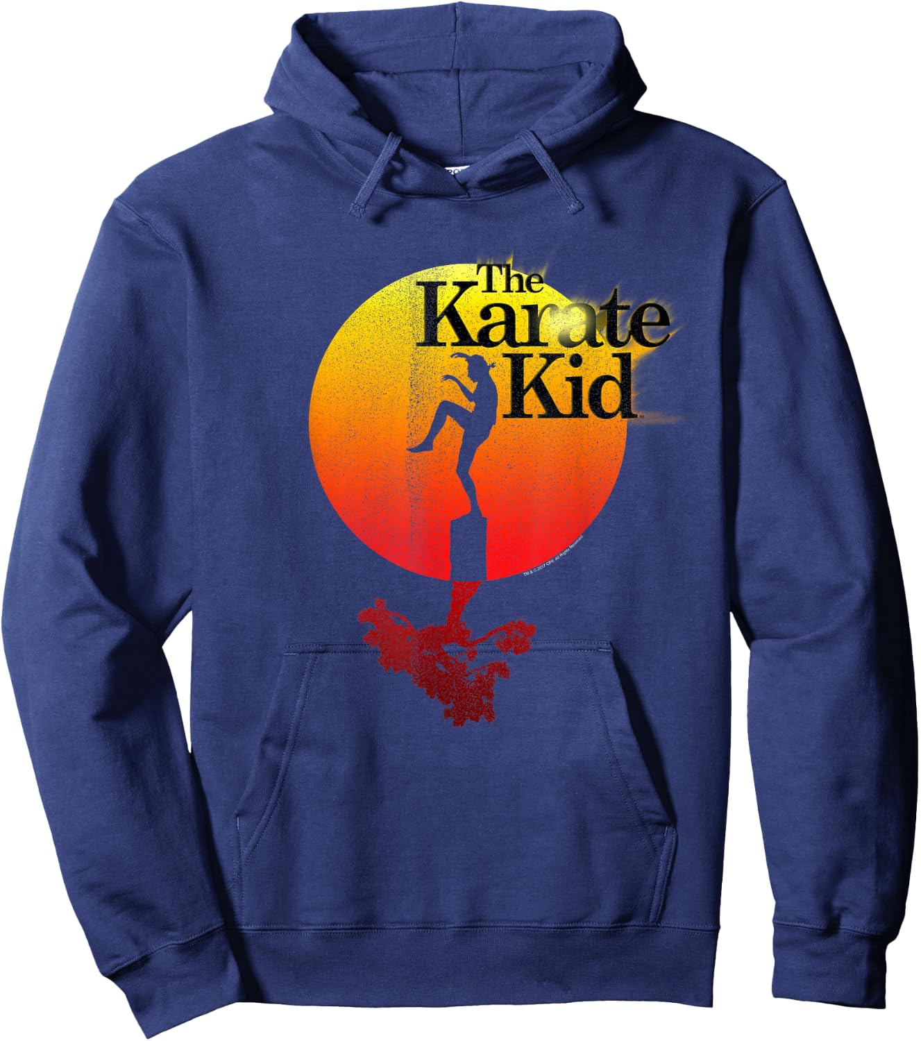 The Karate Kid Sun Gradient Logo Vintage Movie Hoodie - Hoodie | Navy