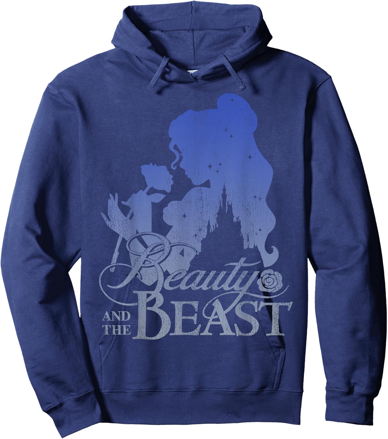 Disney Beauty & The Beast Belle Smell A Rose Profile Hoodie - Hoodie | Navy