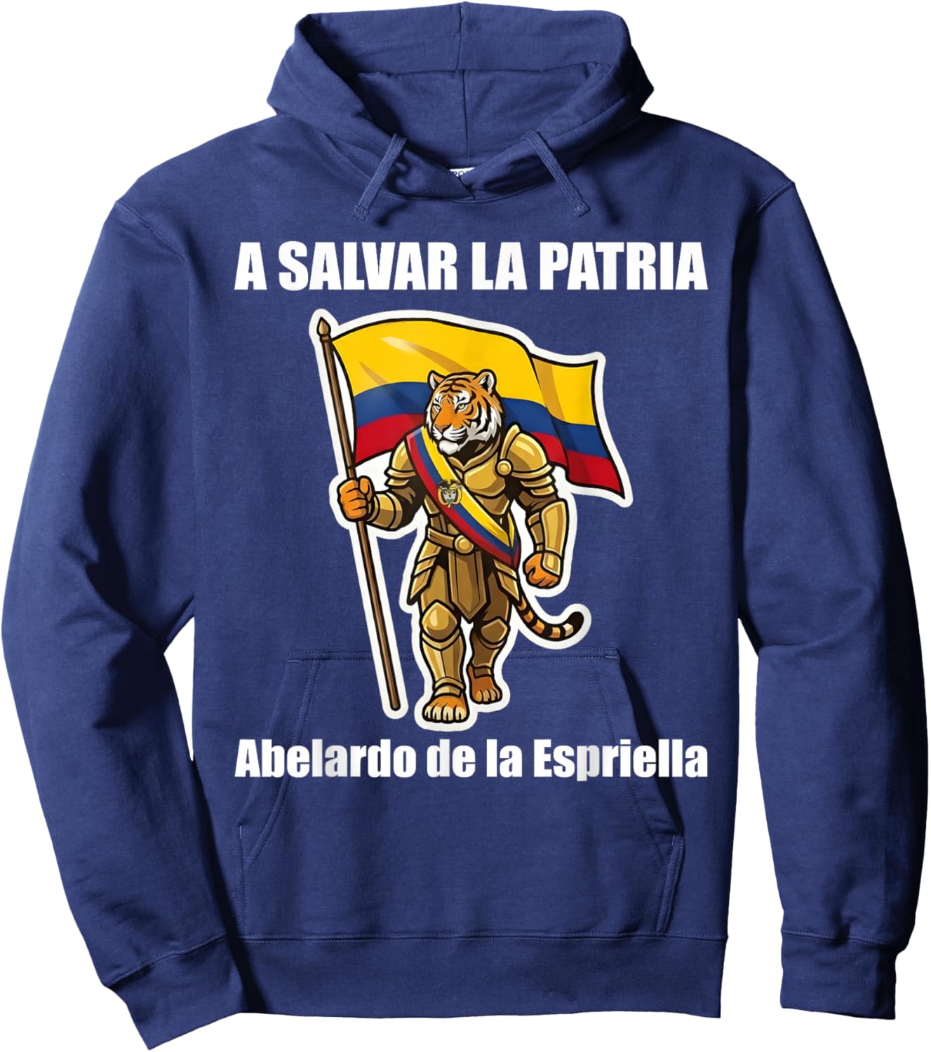 Abelardo de la Espriella Presidente Colombian Flag Tiger Hoodie - Hoodie | Navy