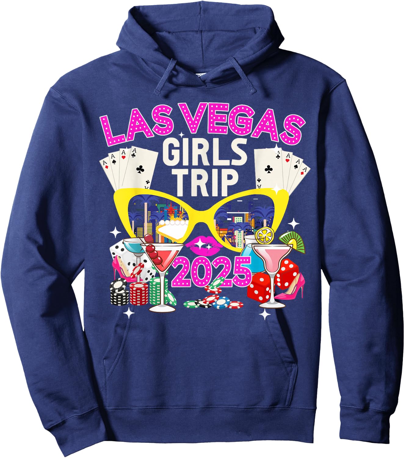 Las Vegas Girls Trip 2025 Las Vegas Girls Vacation Travel Hoodie - Hoodie | Navy
