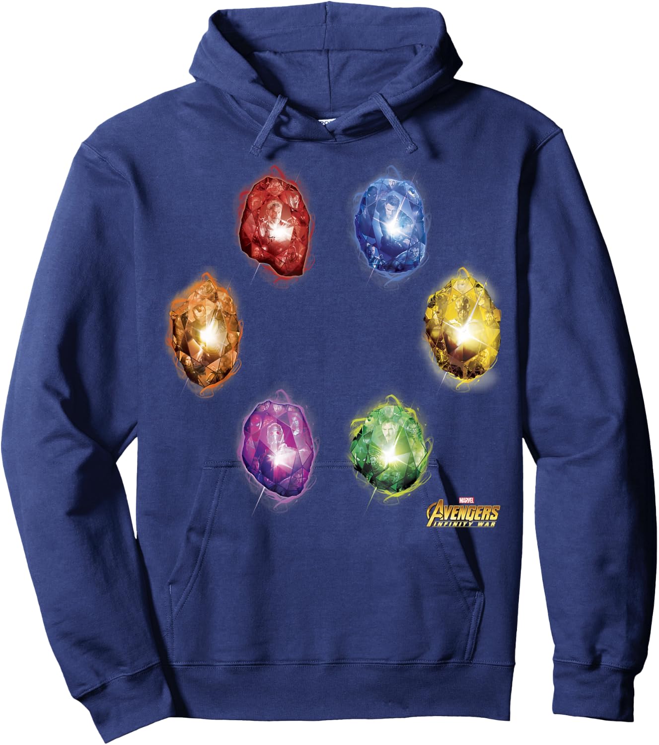 Marvel Avengers Infinity War Stones Glow Graphic Hoodie - Hoodie | Navy