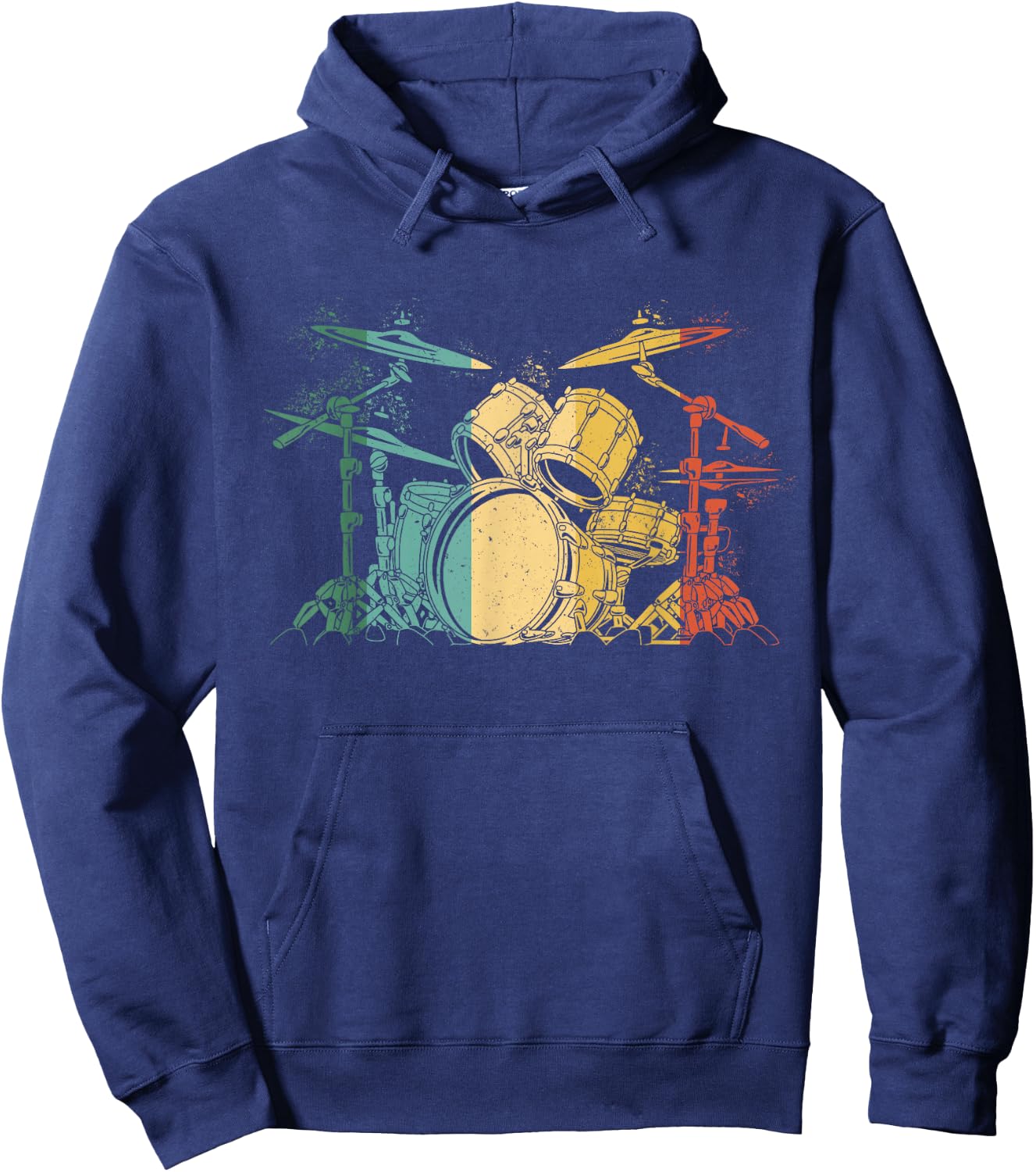 Drummer Retro Vintage Drum Set Drummers Men Drumming Hoodie - Hoodie | Navy