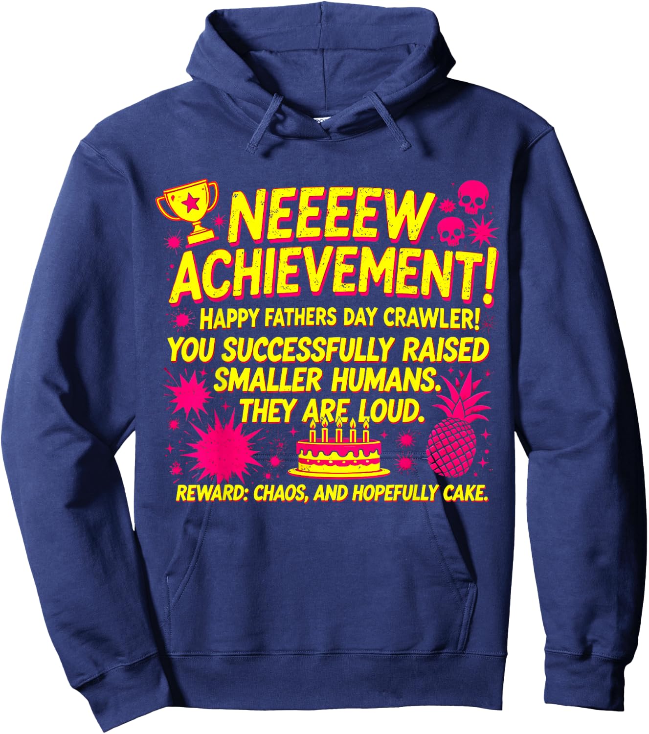 Funny Fathers Day Crawler New Achievement Gamer Dad Hoodie - Hoodie | Navy