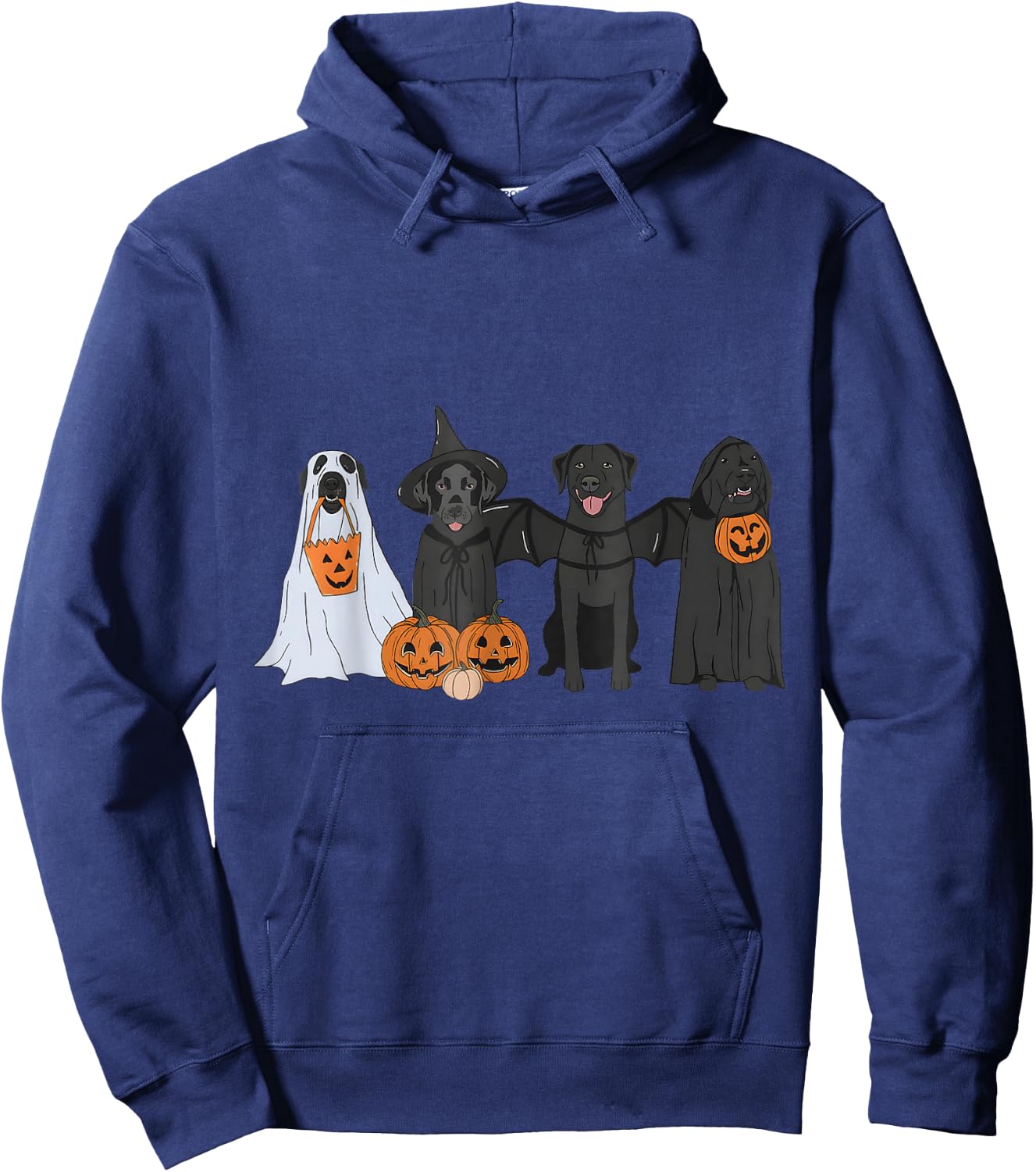Black Labrador Halloween Ghost pumpkin Hoodie - Hoodie | Navy