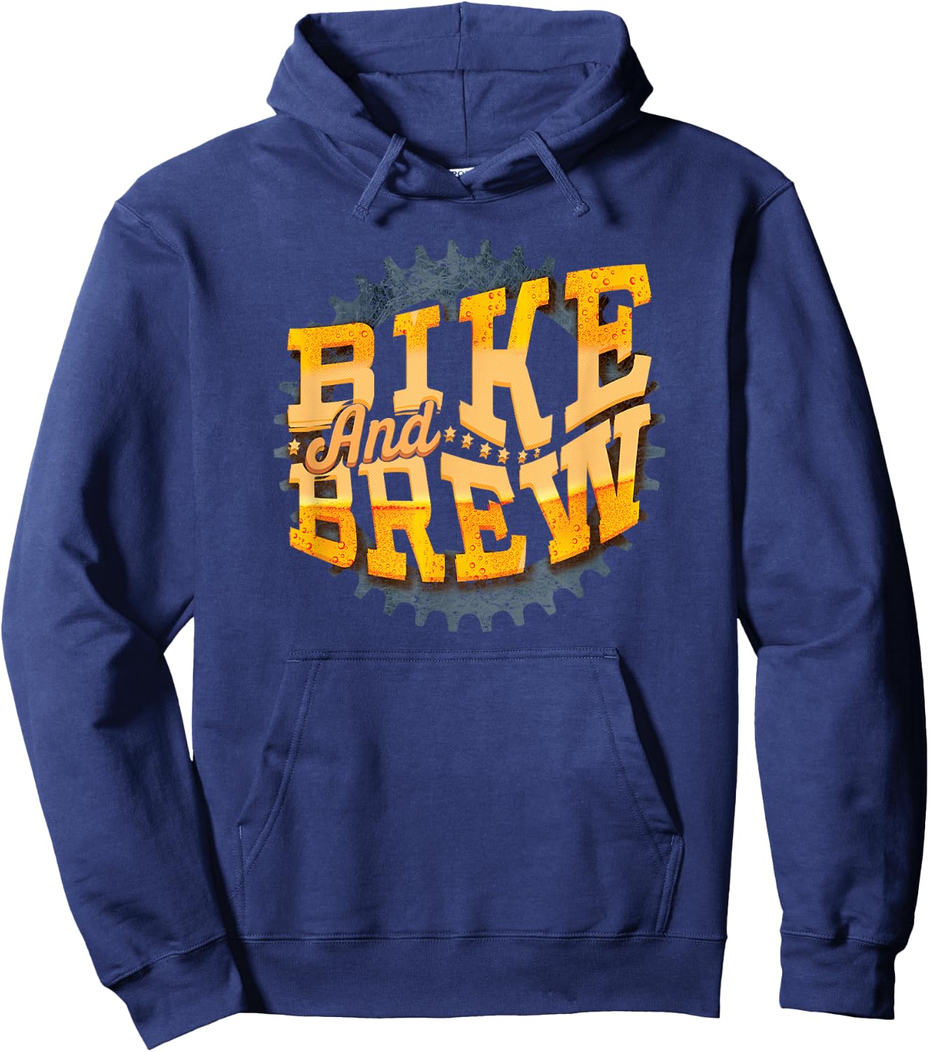 Bike And Brew | Biking Shirt Funny Bike Beer Shirt Hoodie - Hoodie | Navy