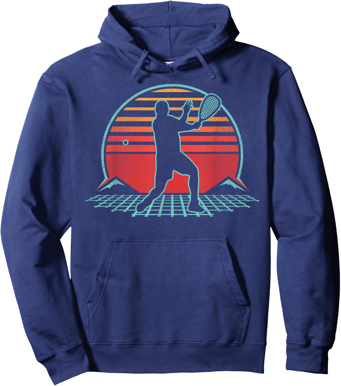 Racquetball Retro Vintage 80s Style Player Gift Hoodie - Hoodie | Navy