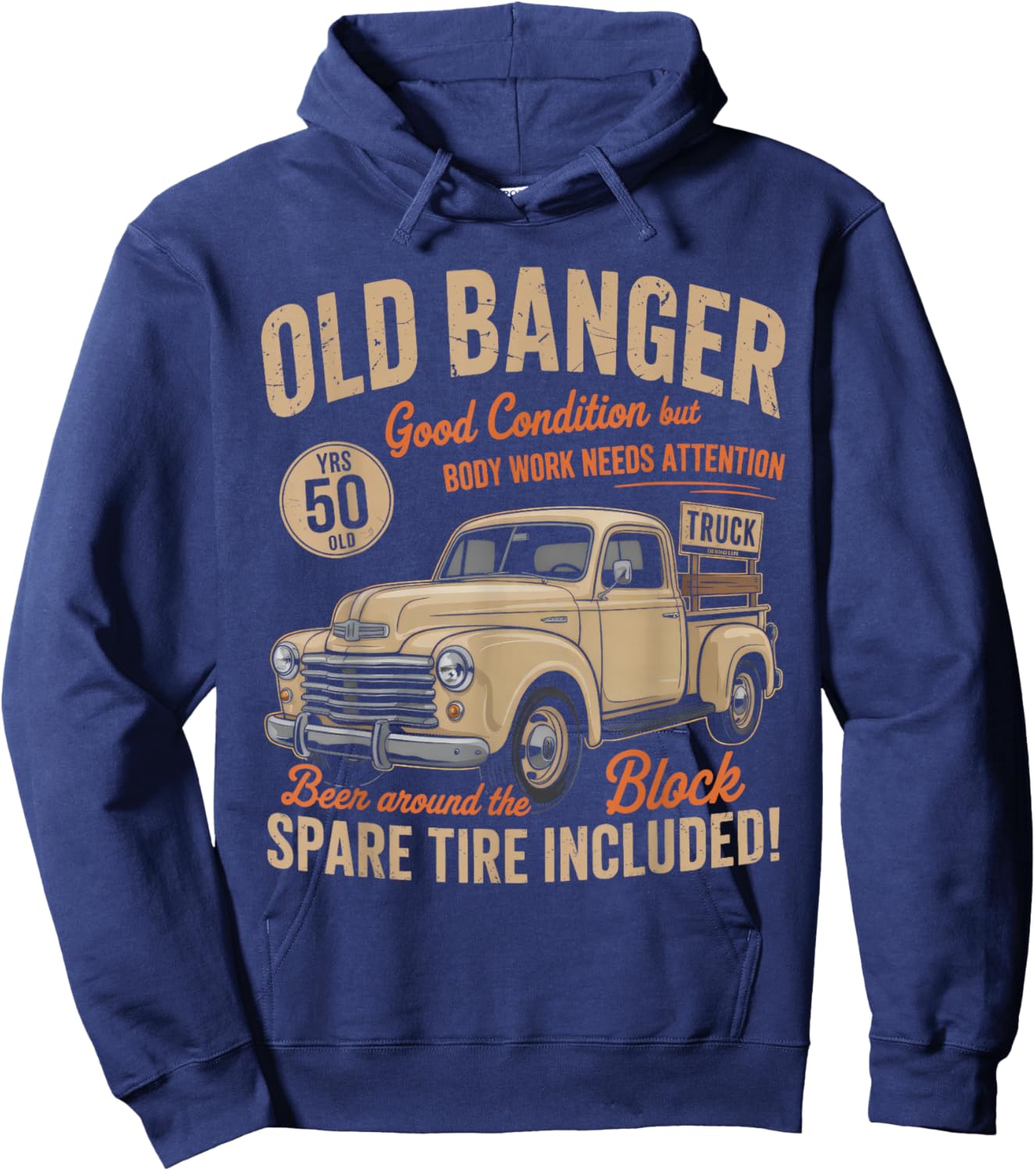 Vintage 50th Birthday Vintage Old Banger 50 Years Old Men Hoodie - Hoodie | Navy
