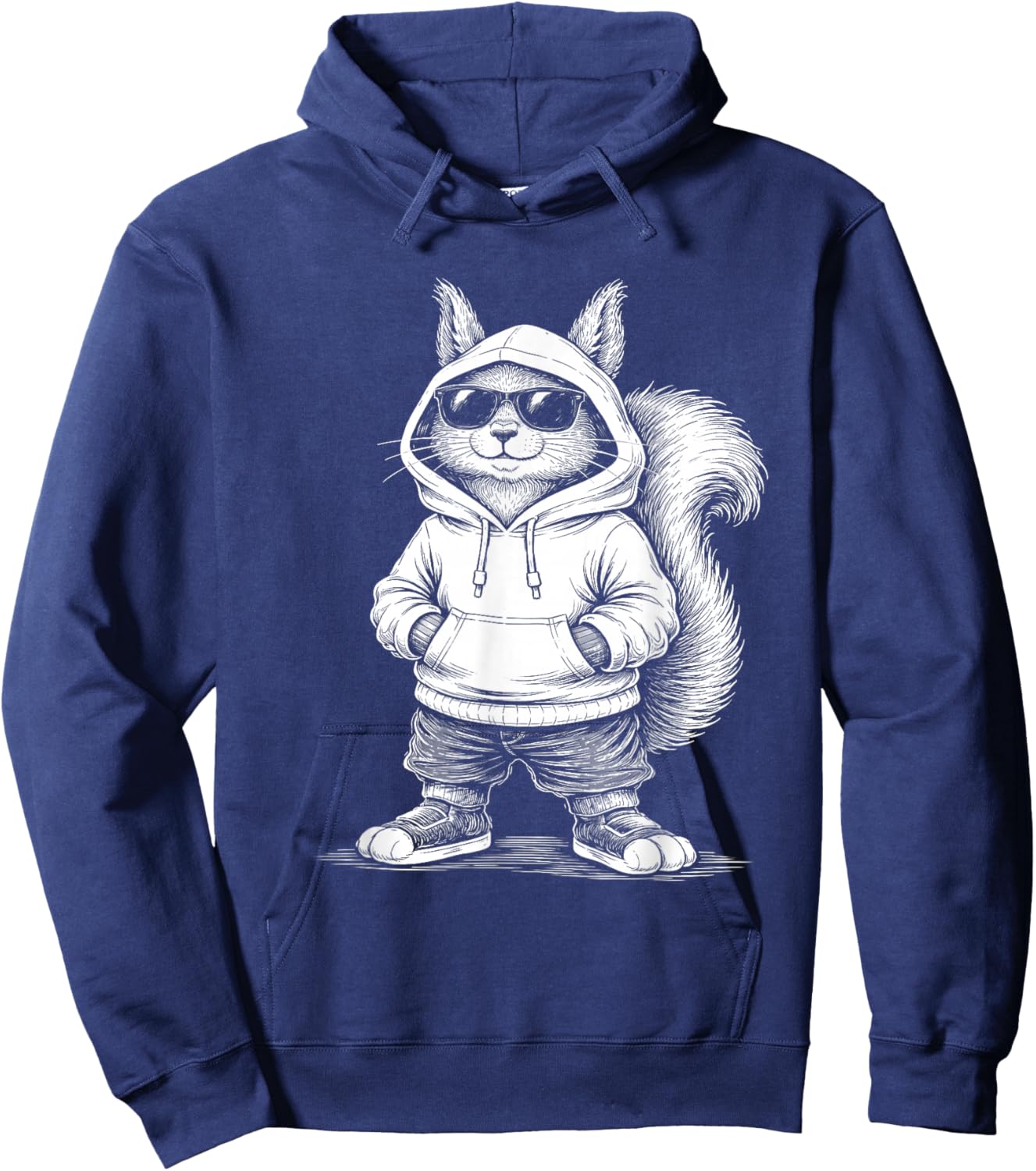 Cool Squirrel with Sunglasses Street Style Hoodie - Hoodie | Navy