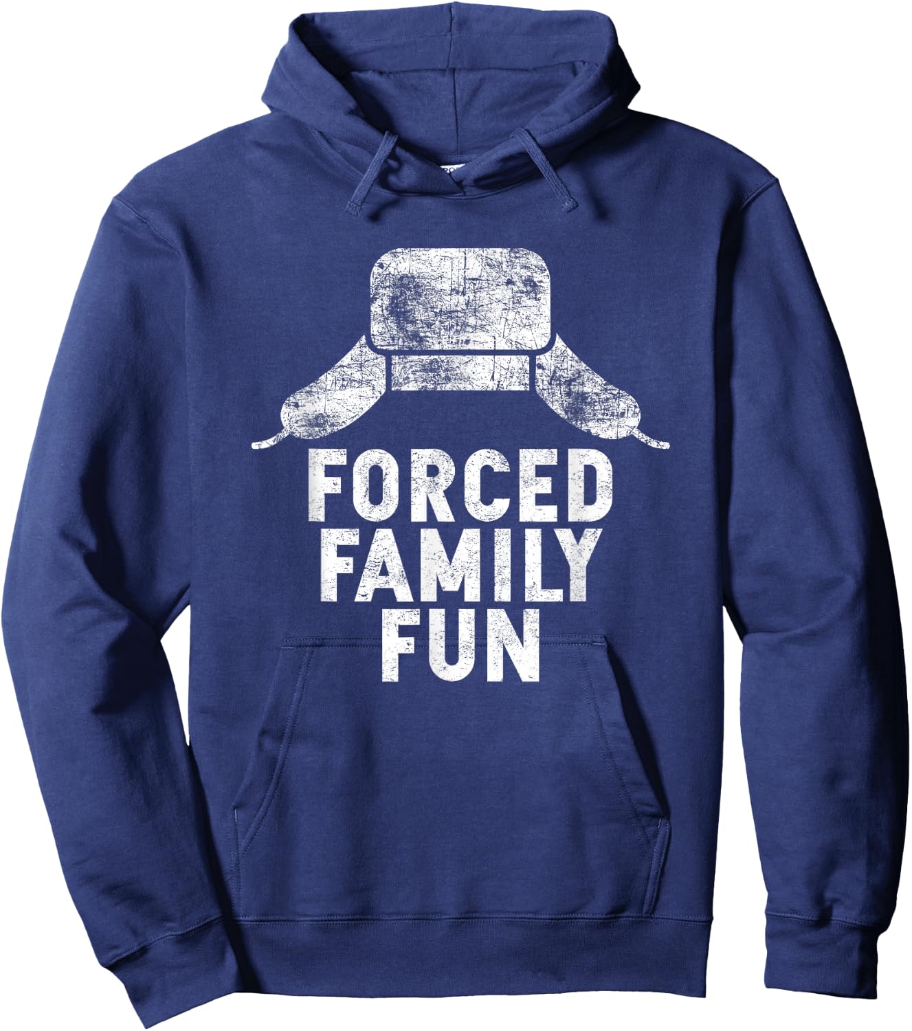 Forced Family Fun Holiday Apparel and Gift -Adults Red Thanksgiving Hoodie - Hoodie | Navy