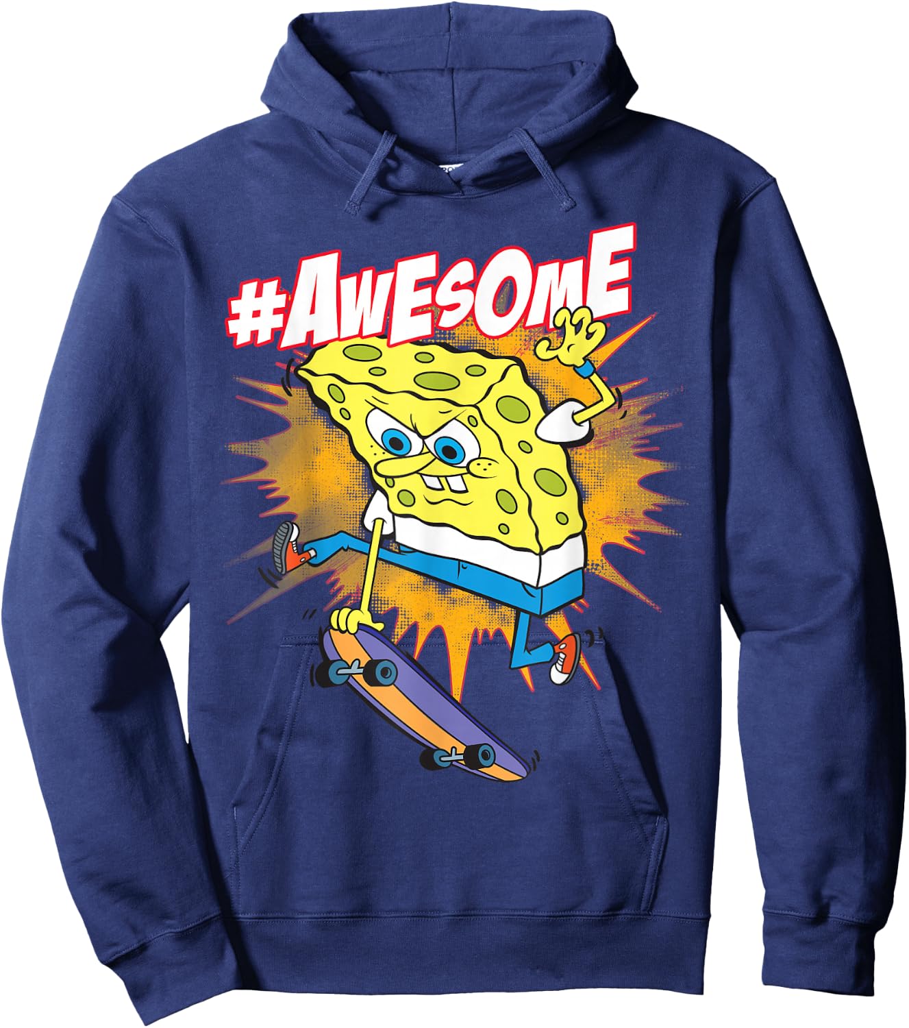Spongebob SquarePants Awesome Skateboard Trick Hoodie - Hoodie | Navy