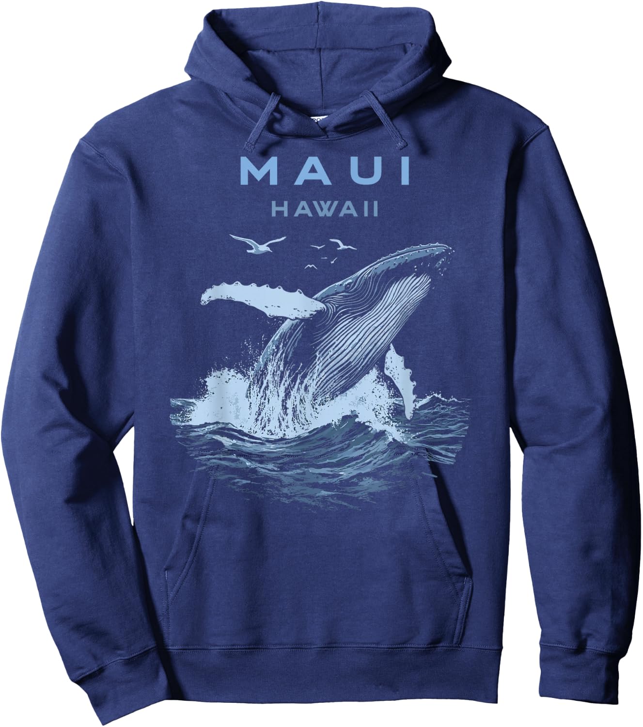 Maui Hawaii Humpback Whale Hoodie - Hoodie | Navy