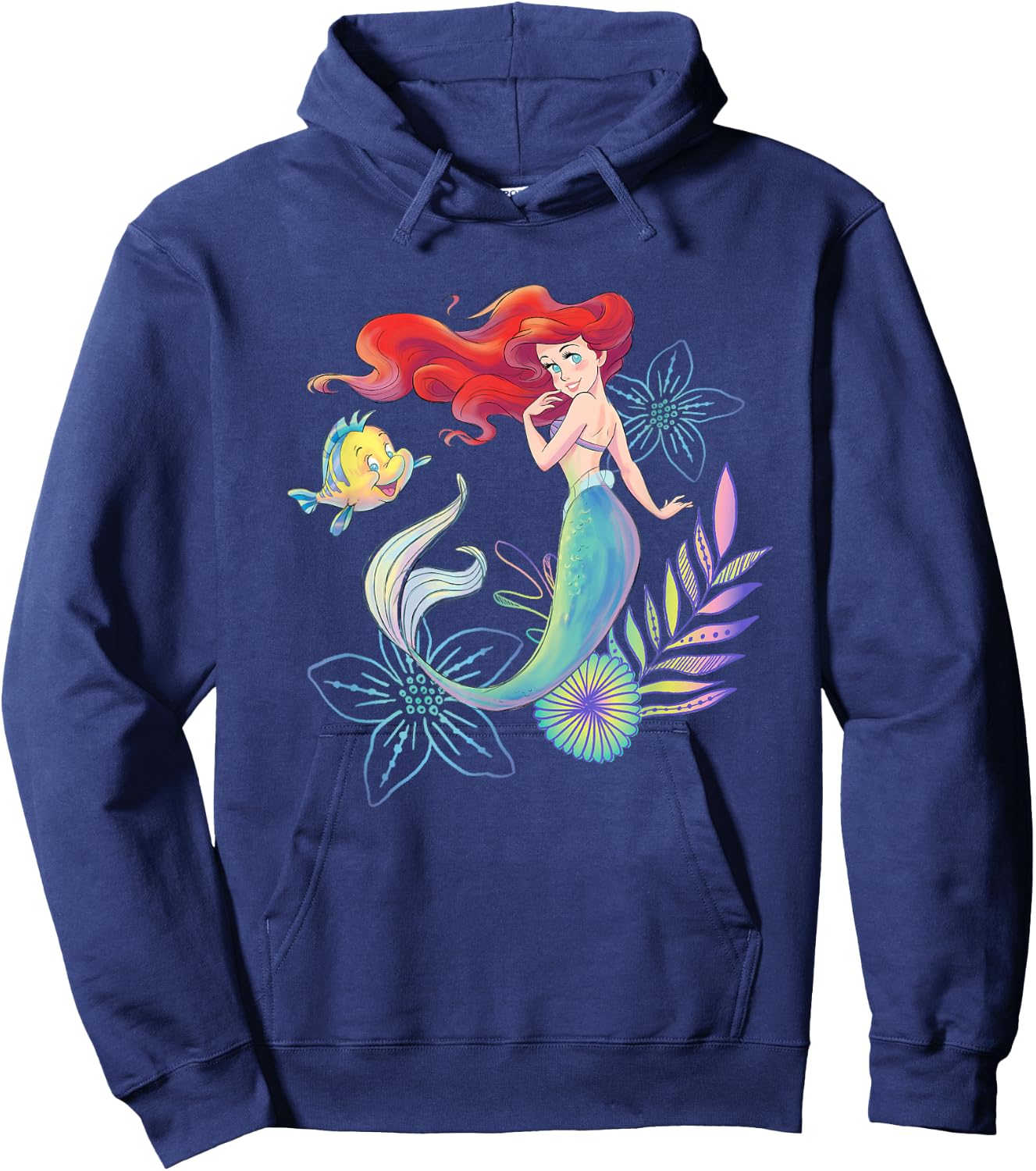 Disney The Little Mermaid Ariel and Flounder Sea Hoodie - Hoodie | Navy
