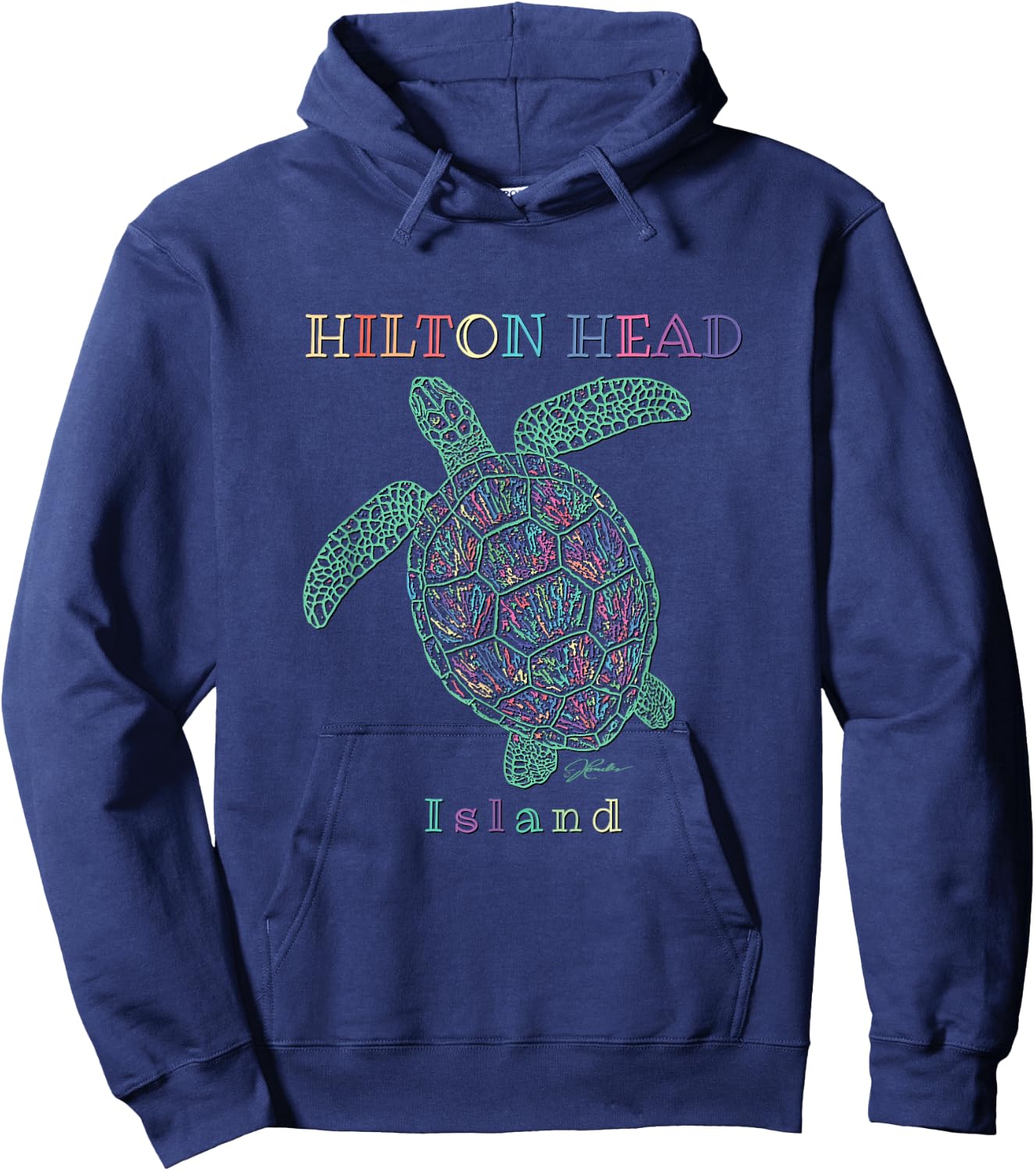 JCombs: Hilton Head Island, SC, Sea Turtle Hoodie - Hoodie | Navy
