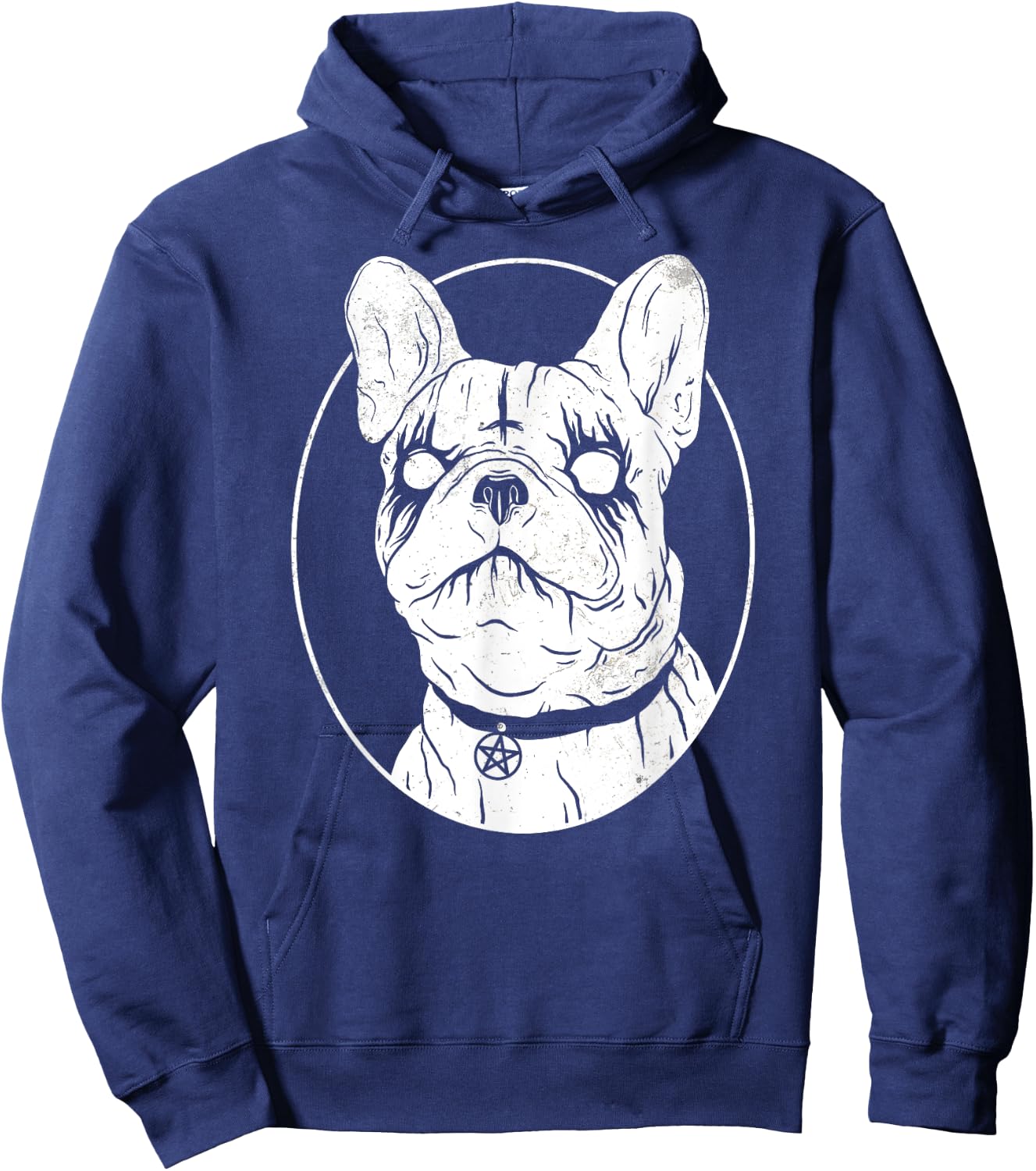 Black Metal French Bulldog - Gothic Heavy Metal Dog Shirt Women Hoodie - Hoodie | Navy