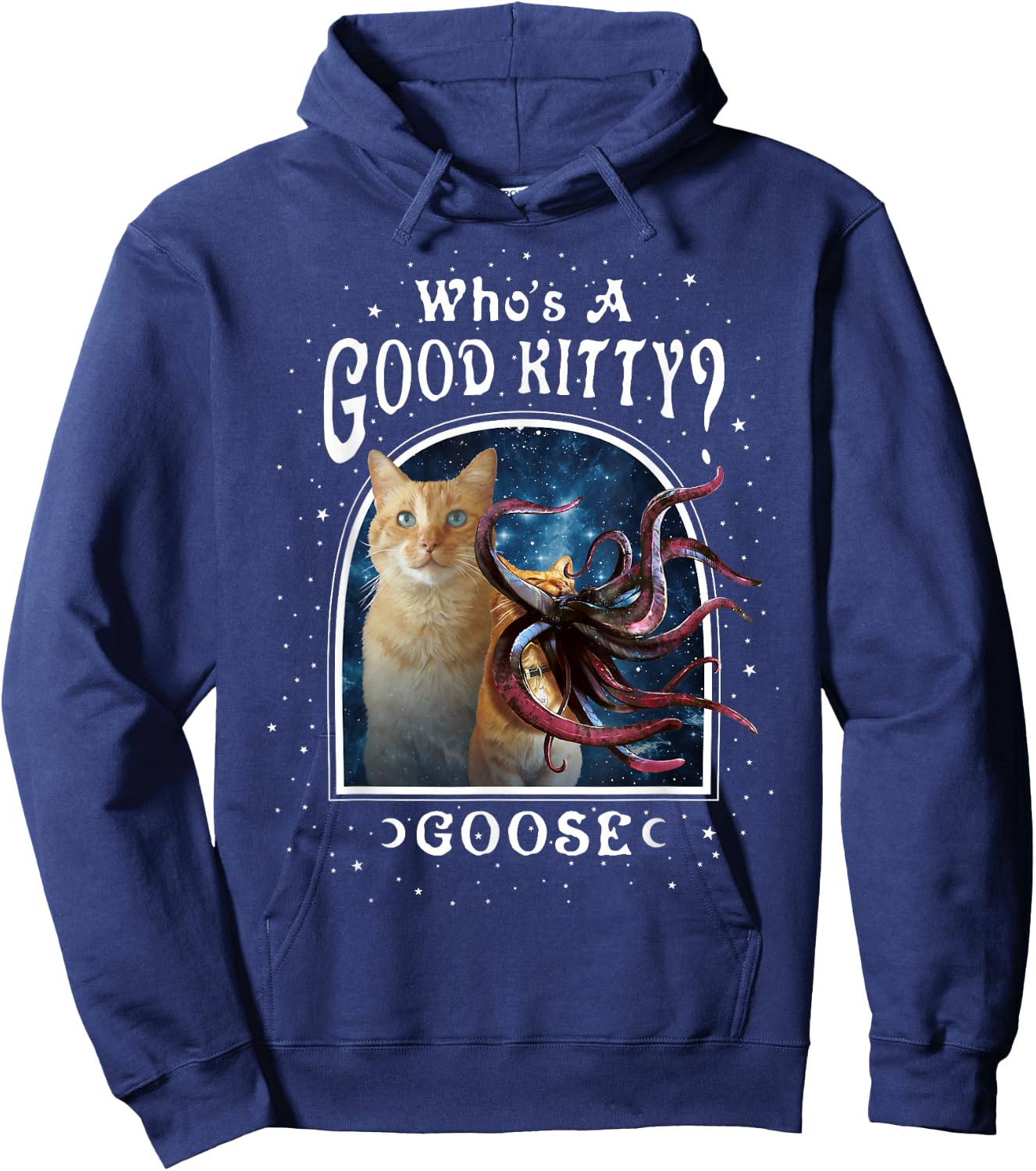 Captain Marvel Who's A Good Kitty Goose Cosmic Portrait Small Hoodie - Hoodie | Navy