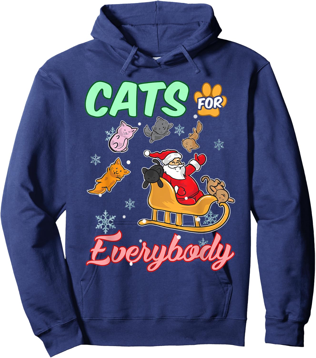 Cats for Everyone Santa Christmas Hoodie - Hoodie | Navy