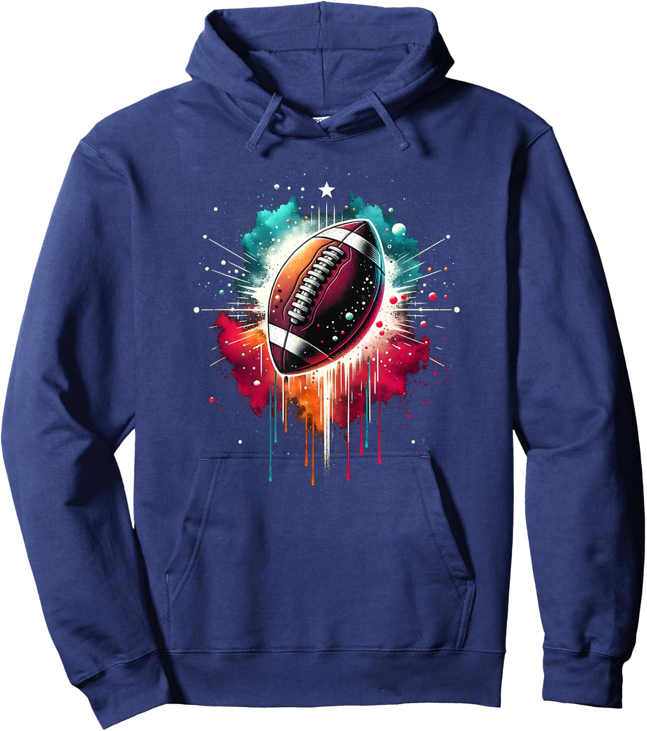 American Football Colourful Football Graphic Hoodie - Hoodie | Navy