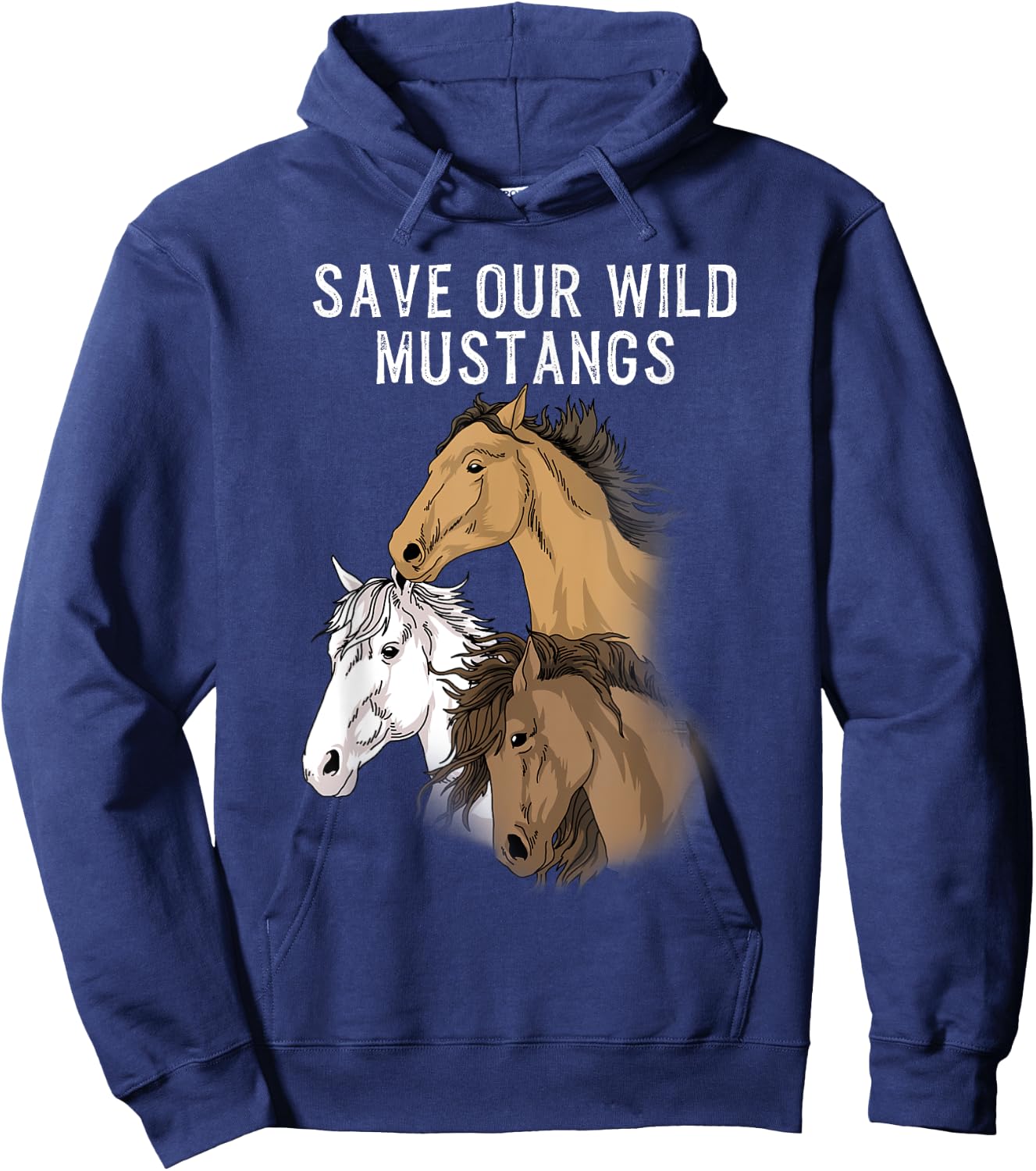 Wild Mustang Gifts Wild Horse Shirt Wildlife Preservation Hoodie - Hoodie | Navy