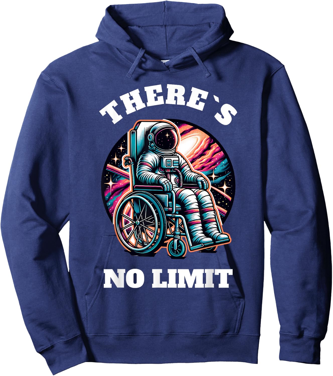 Wheelchair Astronaut Motivation Kids with Wheelchair Hoodie - Hoodie | Navy