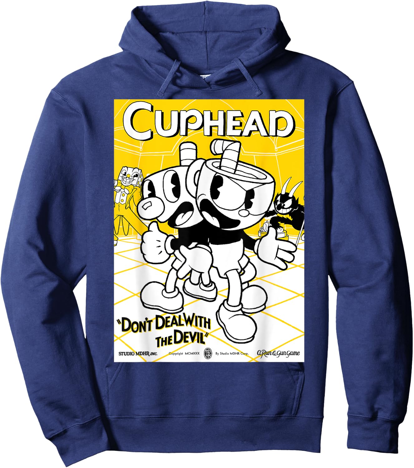 Cuphead Don't Deal With The Devil Poster Hoodie - Hoodie | Navy