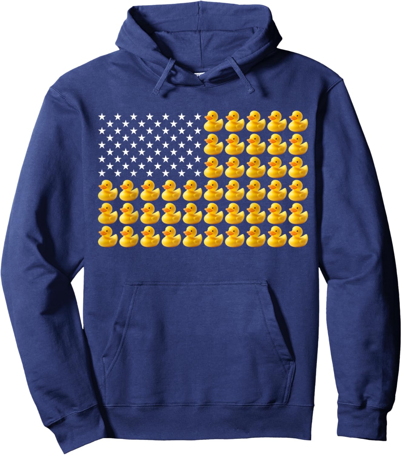 Rubber Duck Funny Duckie American Flag 4th of July Patriotic Hoodie - Hoodie | Navy