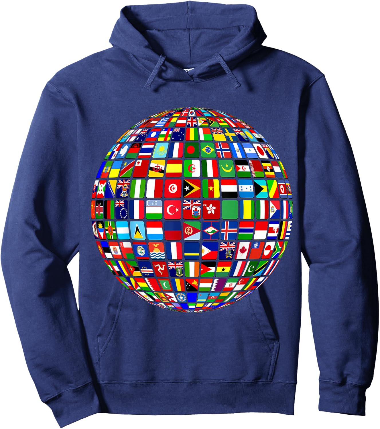 International World Flags and World map for Children Hoodie - Hoodie | Navy