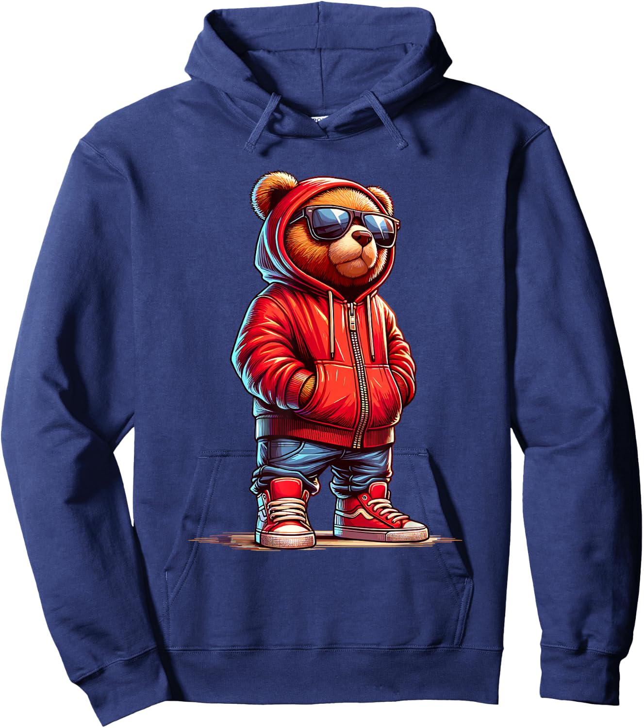 Teddy Bear Graphic Bears Cool Hip Hop Streetwear Colorful Hoodie - Hoodie | Navy