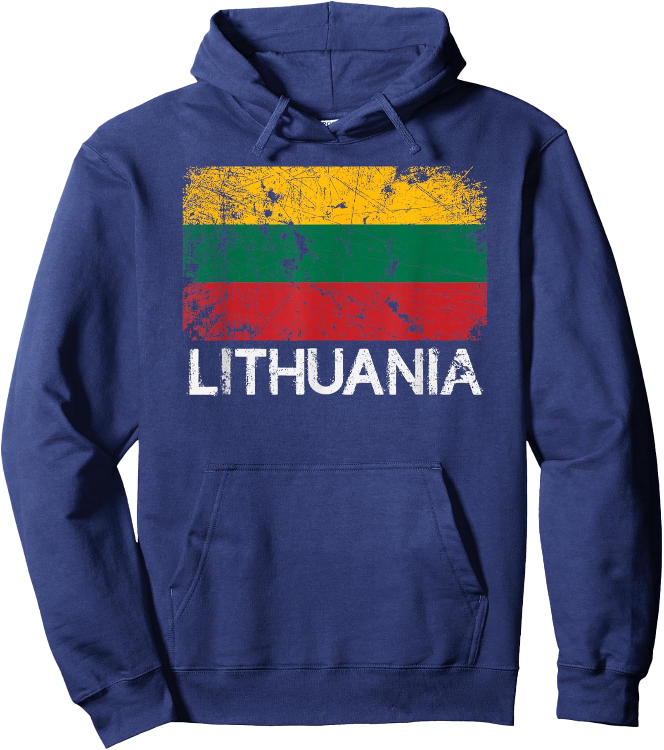 Lithuanian Flag | Vintage Made In Lithuania Gift Hoodie - Hoodie | Navy