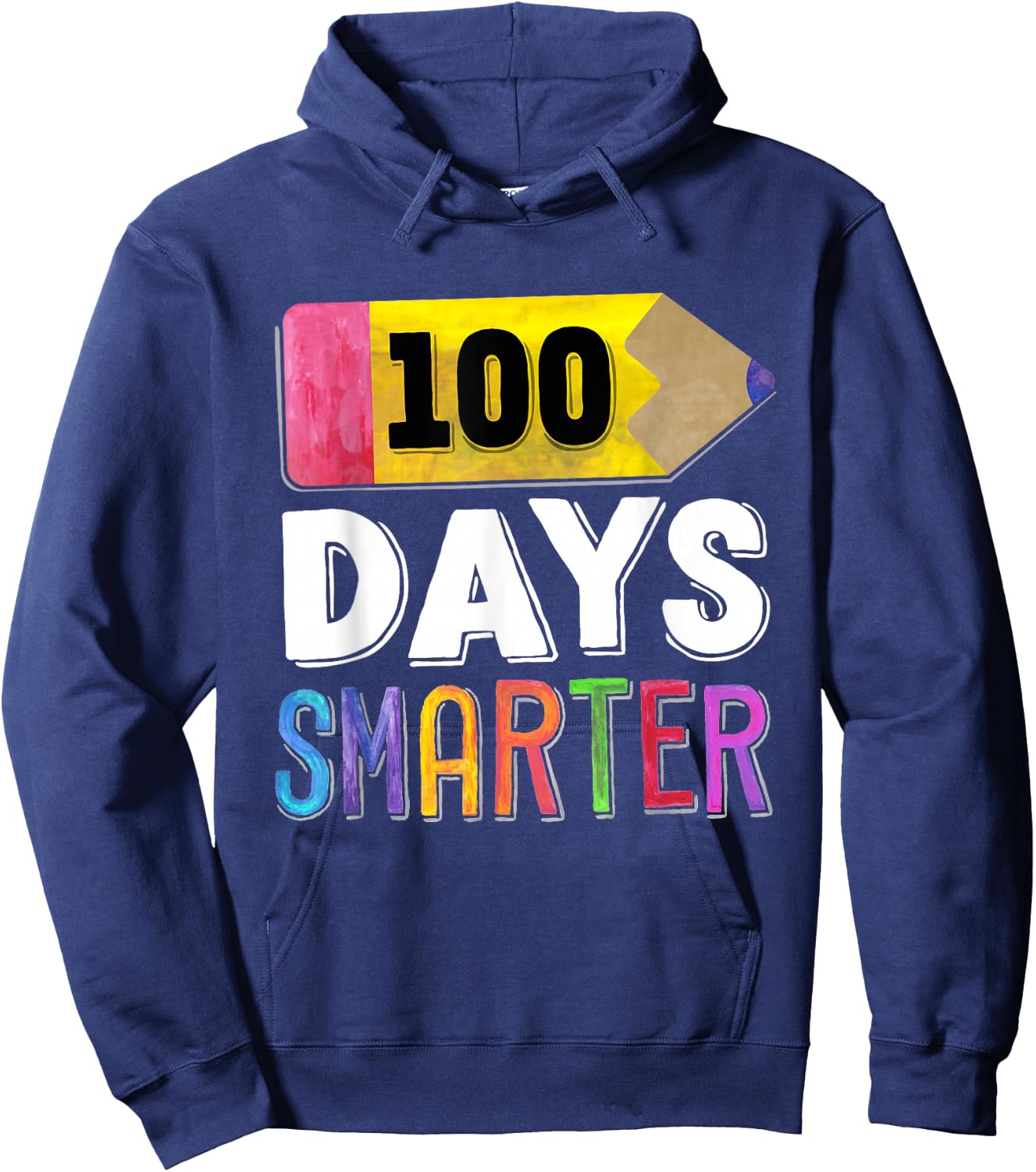 100 Days Smarter Shirt Elementary Kid Kindergarten Teacher Hoodie - Hoodie | Navy