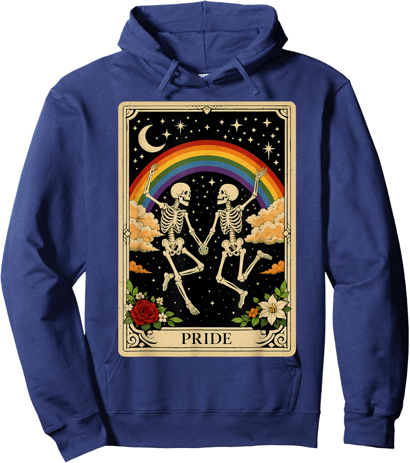 LGBT Tarot Skeleton Gay Pride LGBTQ Equal Rights Transgender Hoodie - Hoodie | Navy