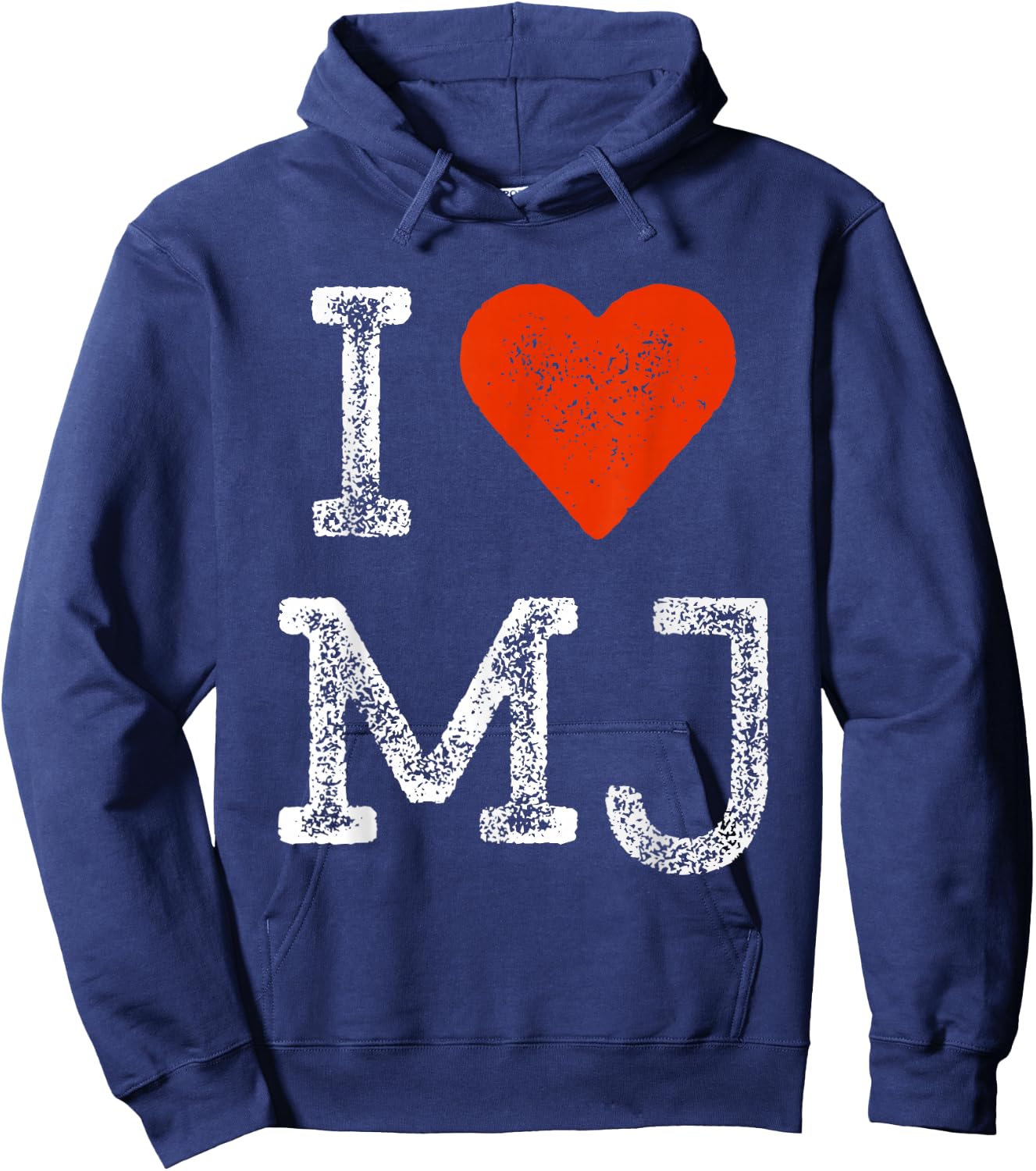 I Love MJ Vintage Fan Merch Red Heart Initials Design M.J. Hoodie - Hoodie | Navy