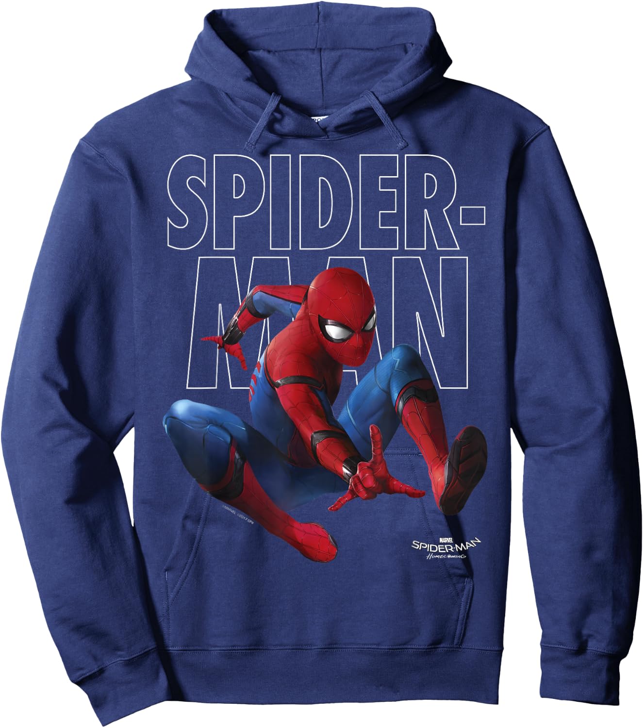 Marvel Spider-Man Homecoming Outlined Epic Jump Pose Small Hoodie - Hoodie | Navy